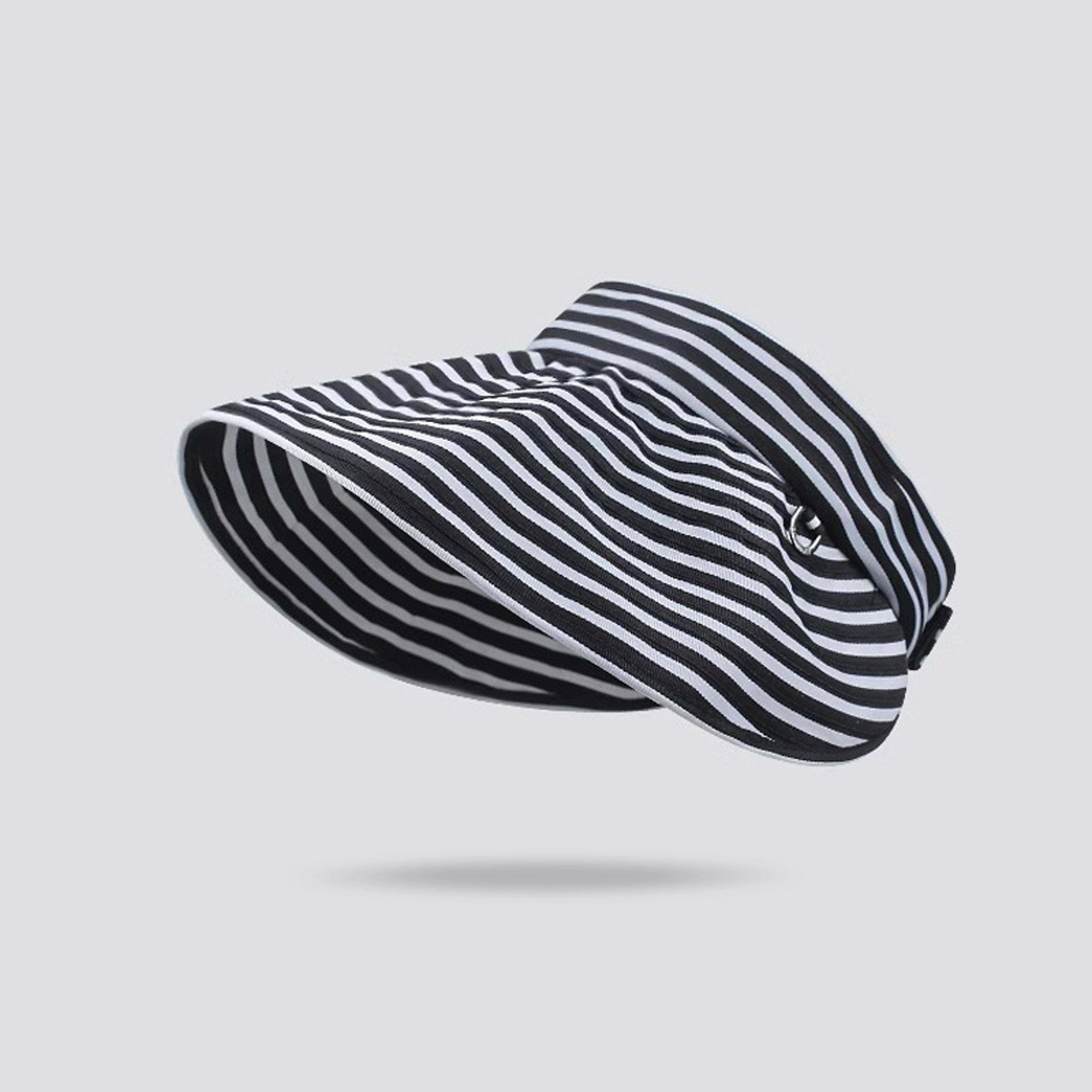Foldable Wide Brim Sun Visor Hat For Women With UV Protection And Striped Headband 7