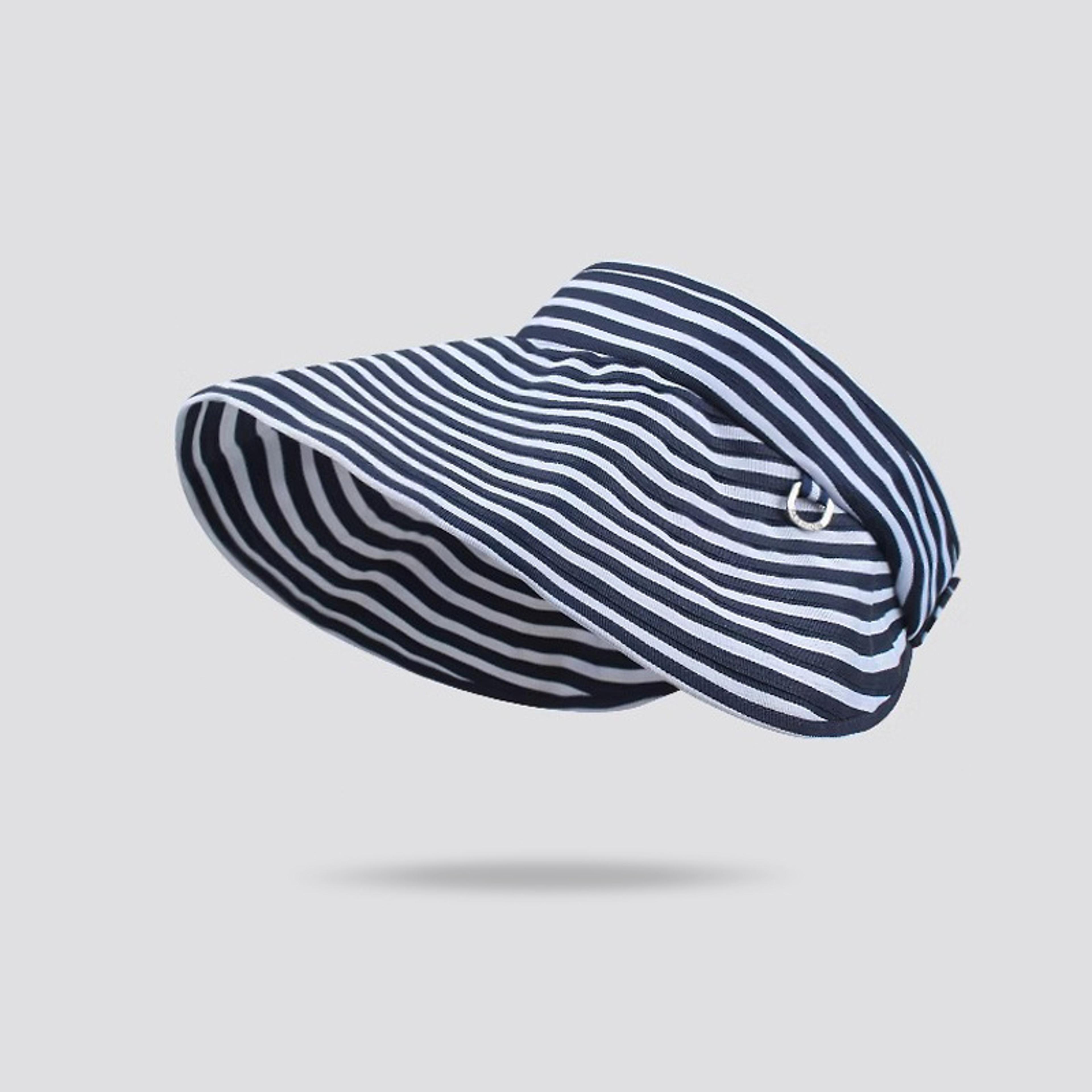 Foldable Wide Brim Sun Visor Hat For Women With UV Protection And Striped Headband 8