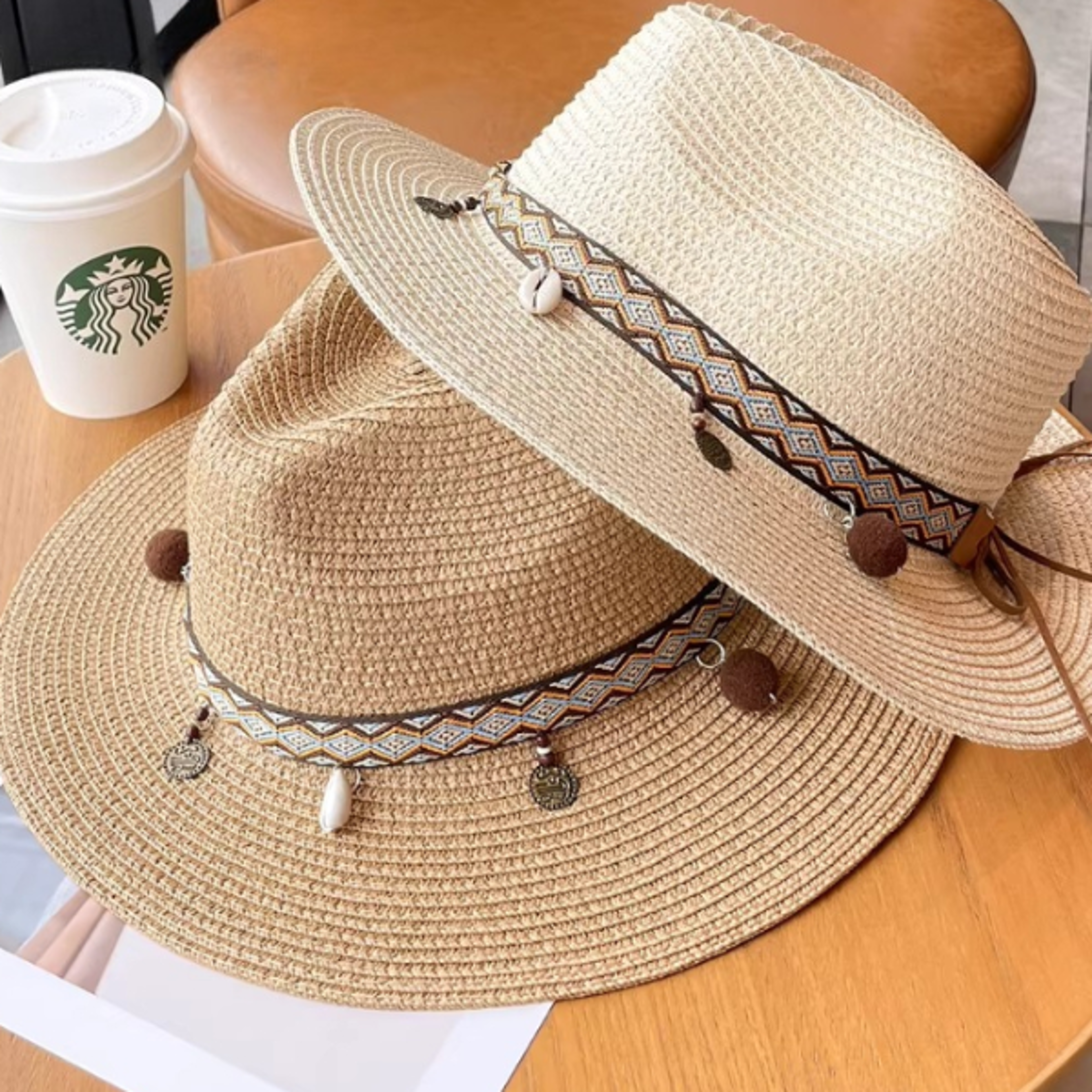 coastal breeze wide brim straw hat for sun protection, beach travel & summer vacations