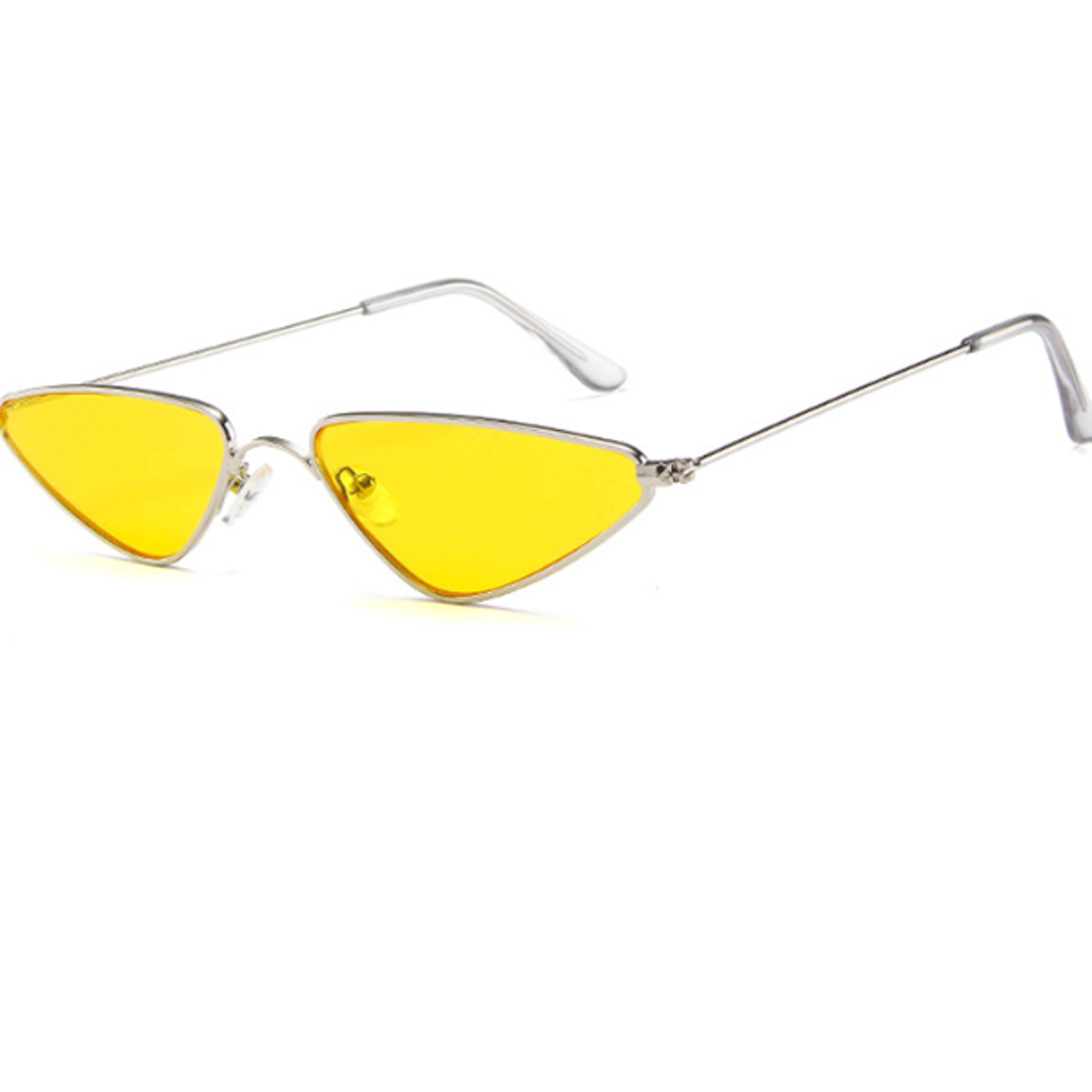 vintage cat eye triangle uv sunglasses for women & men metal frame fashion eyewear