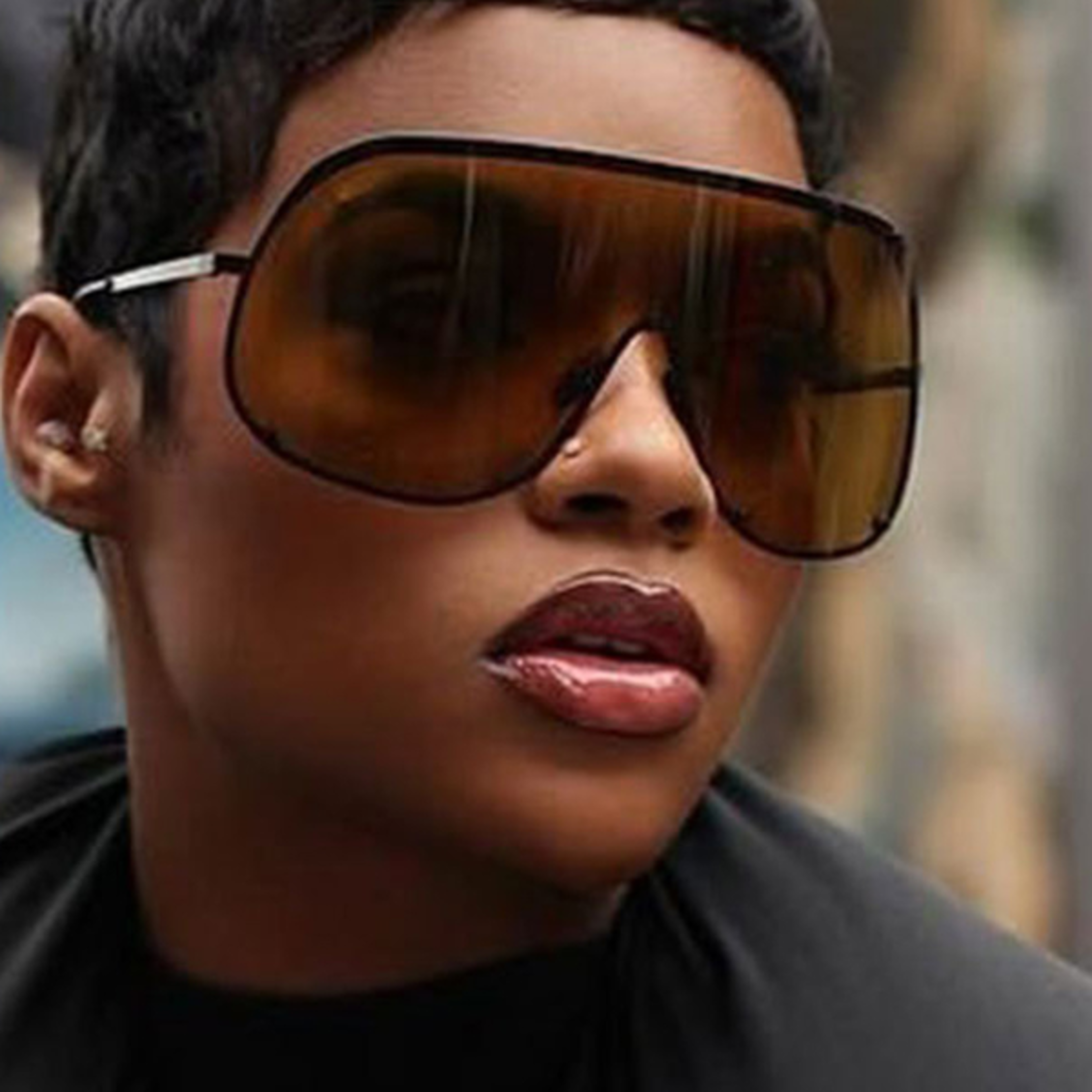 luxury oversized rimless sunglasses metal shield shades for women & men