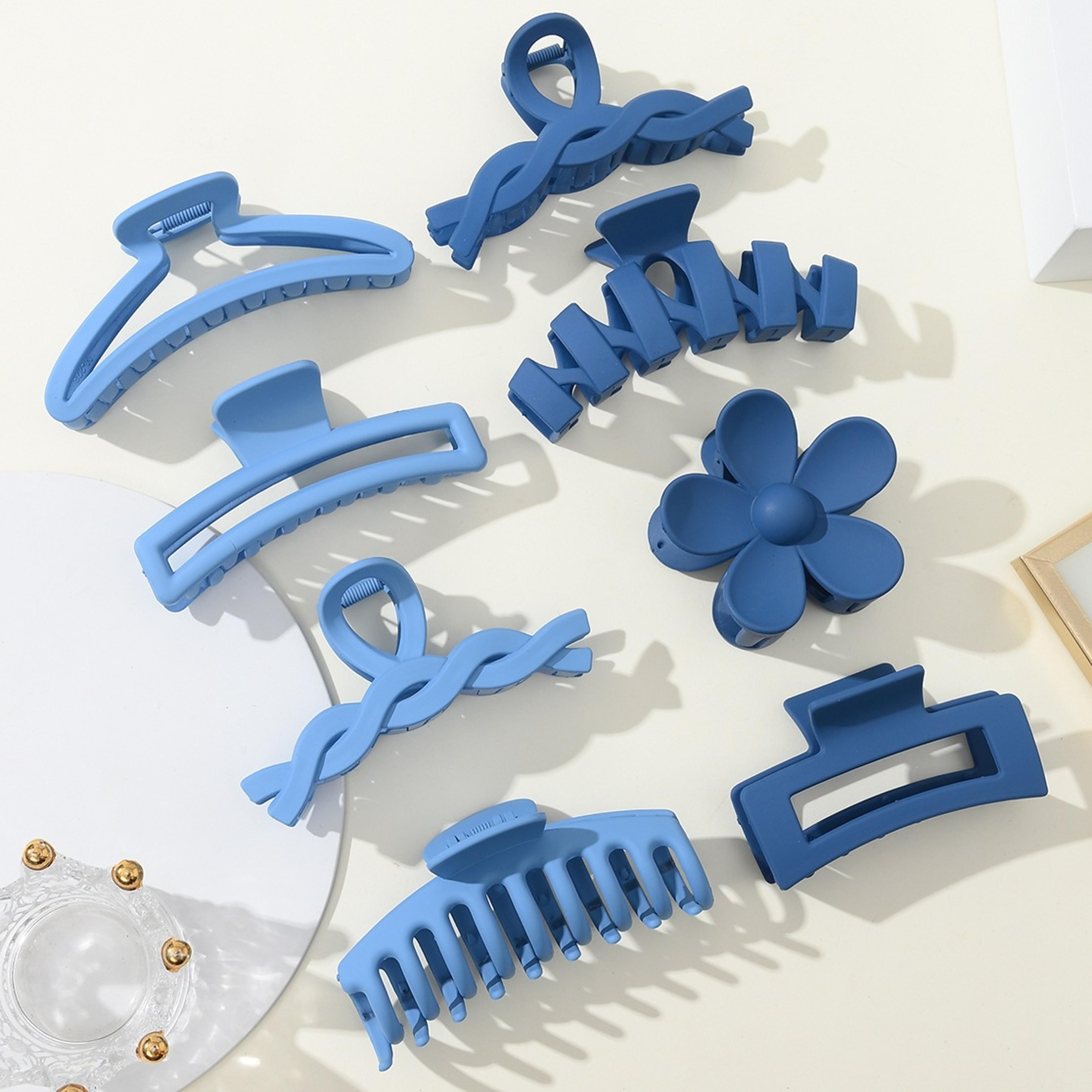 elegant hair claw clip blue shark hair clip for women stylish everyday hair accessory