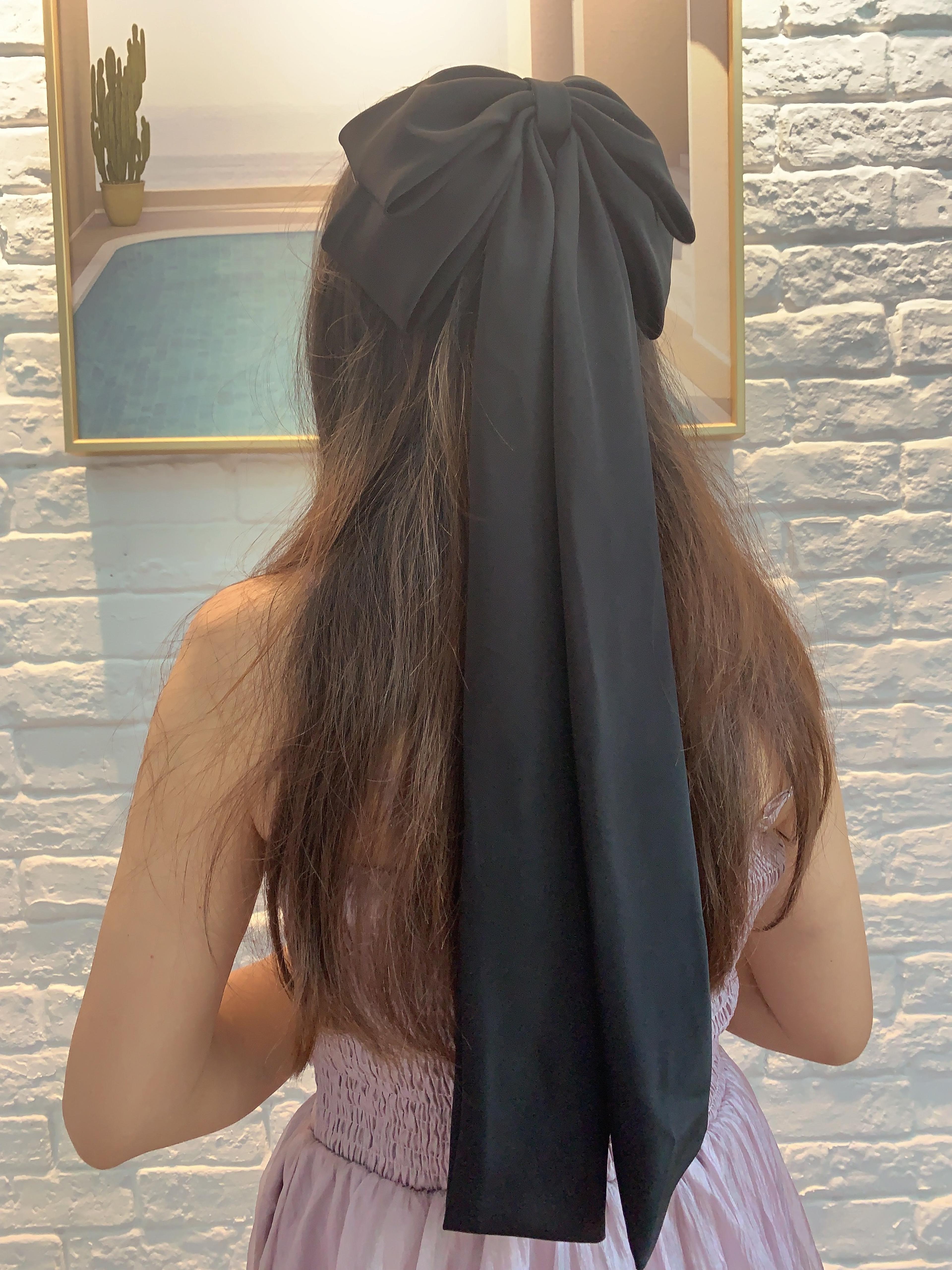 Elegant Satin Bow Hair Clip Style Bow Barrette For Ponytails  Half Up Hairstyles 7