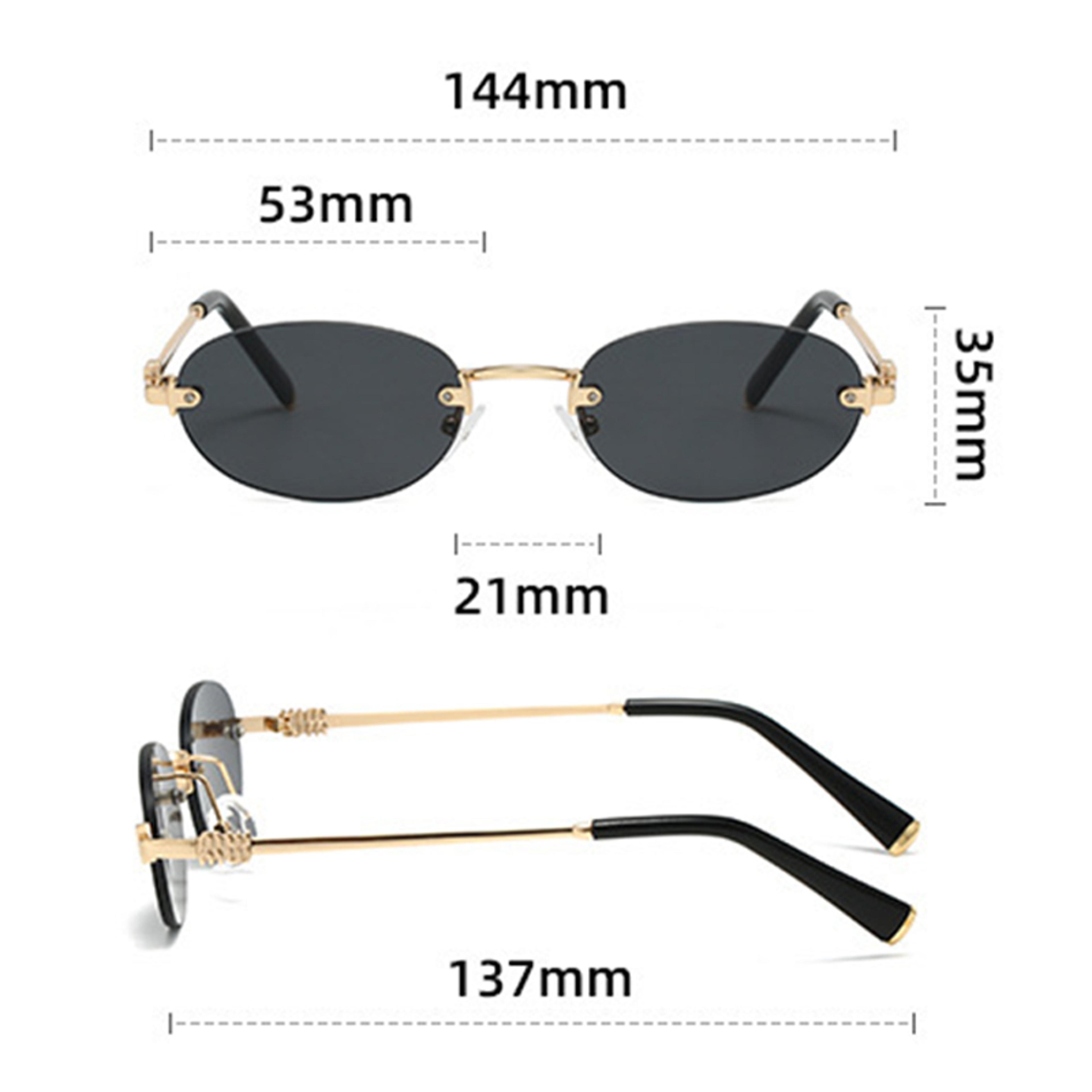 Luxe Rimless Sunglasses Oval Fashion Shades For Women  Men 5
