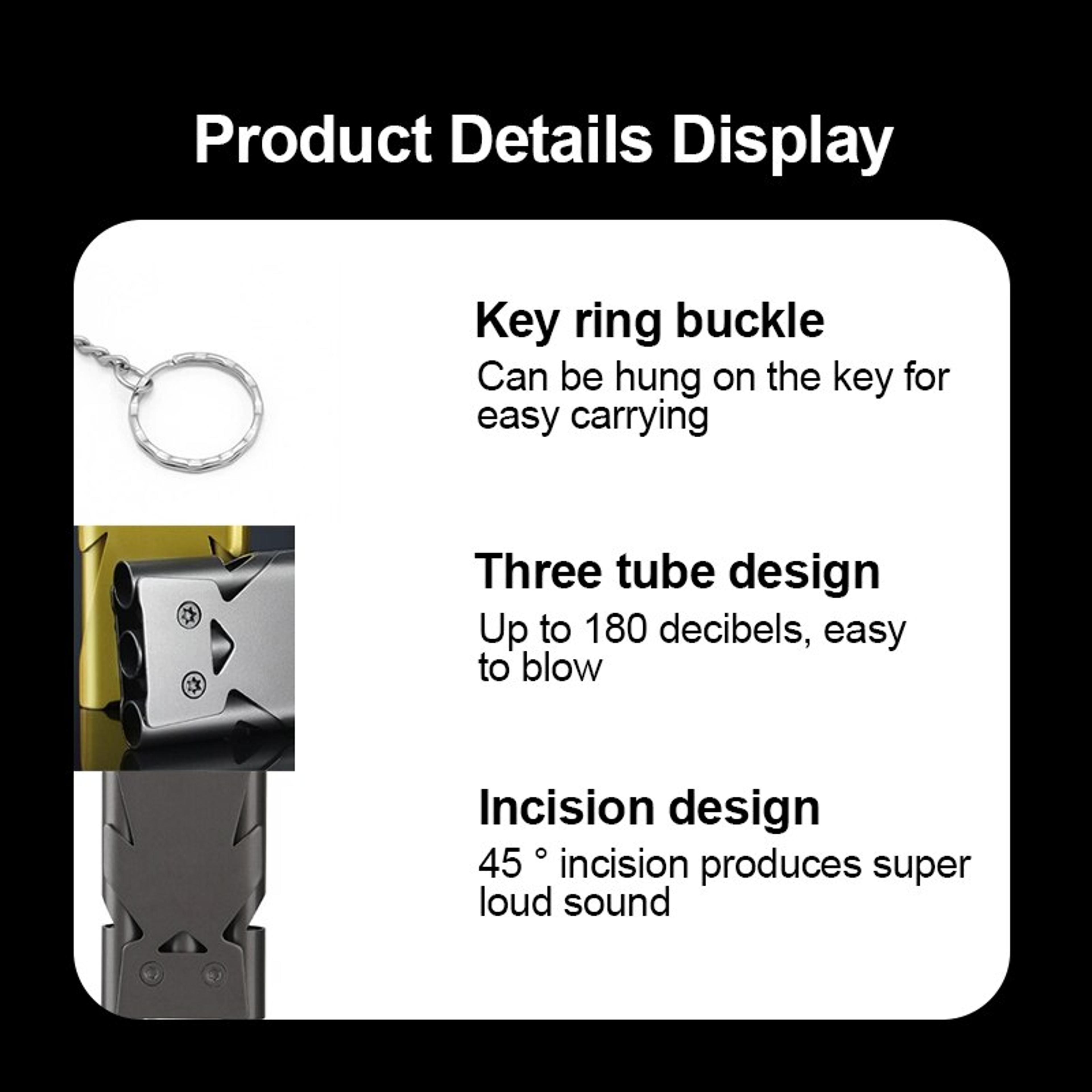 Double Pipe Emergency Whistle Keychain High Decibel Survival Whistle For Camping Hiking  Safety 3