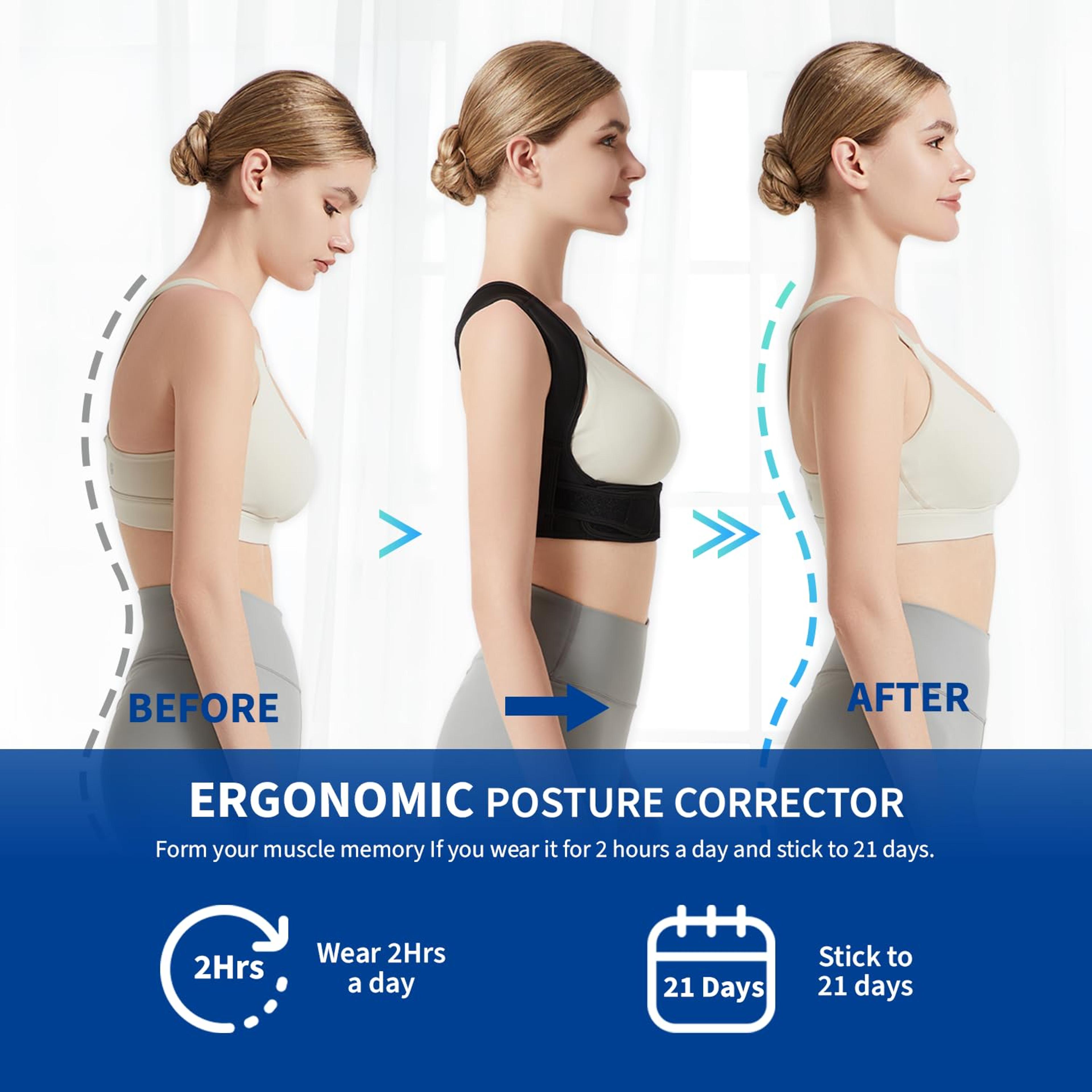 Posture Corrector Adjustable Back Support Brace For Better Shoulder  Spine Alignment 2