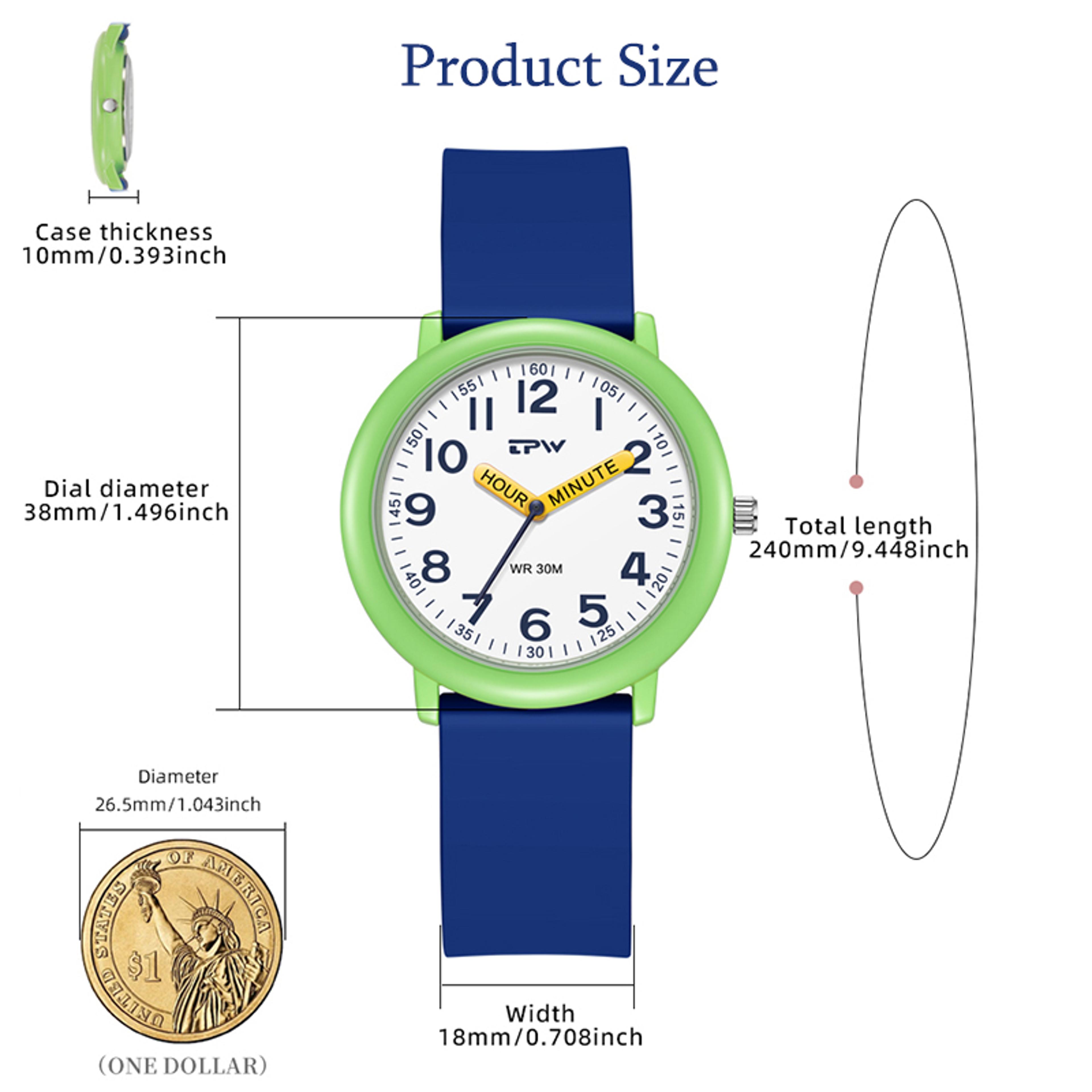 Kids Learning Watch With Colorful Dial Rubber Strap Watch  Luminous Hands For Girls 3