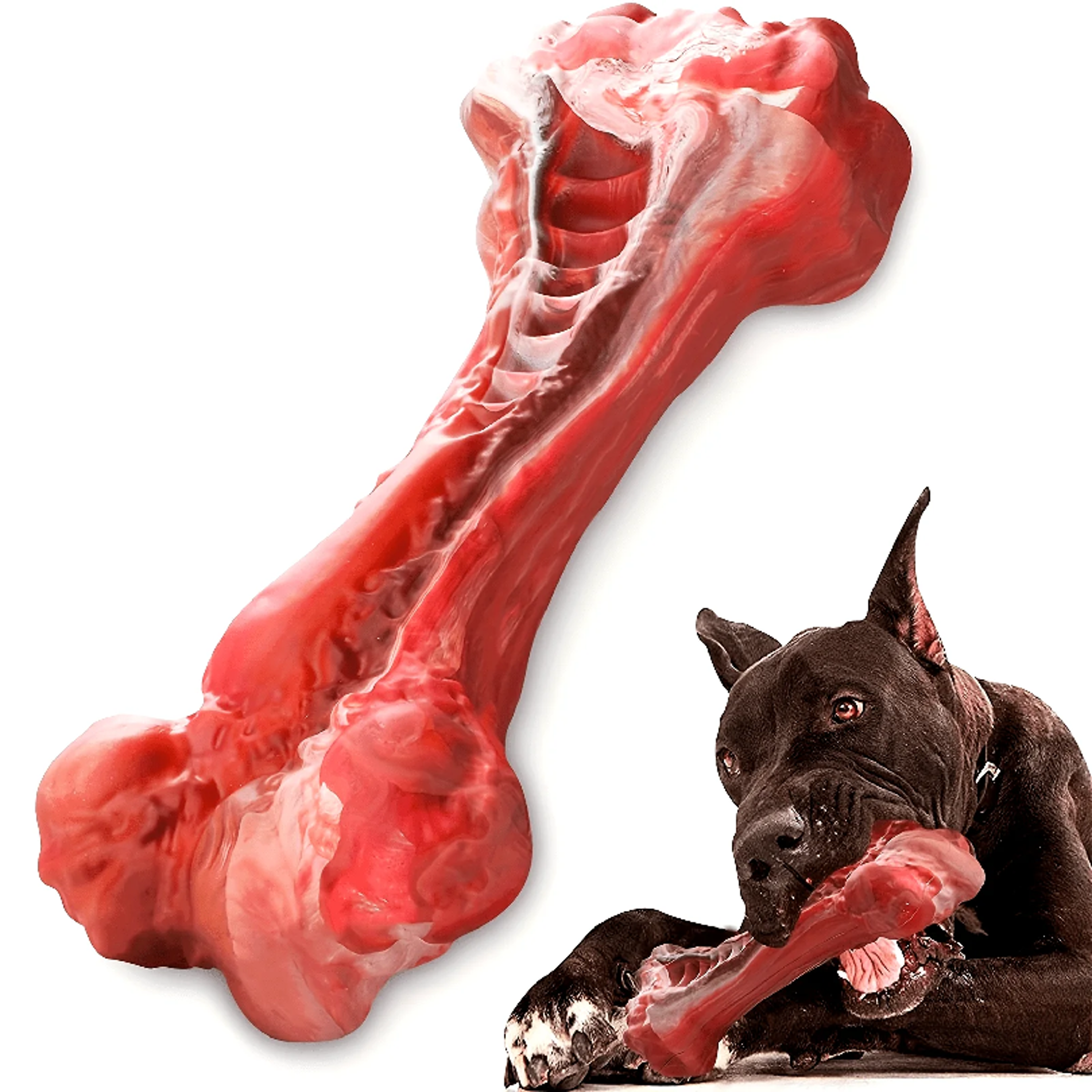indestructible dog chew toy for aggressive chewers natural rubber bone dental chew toy