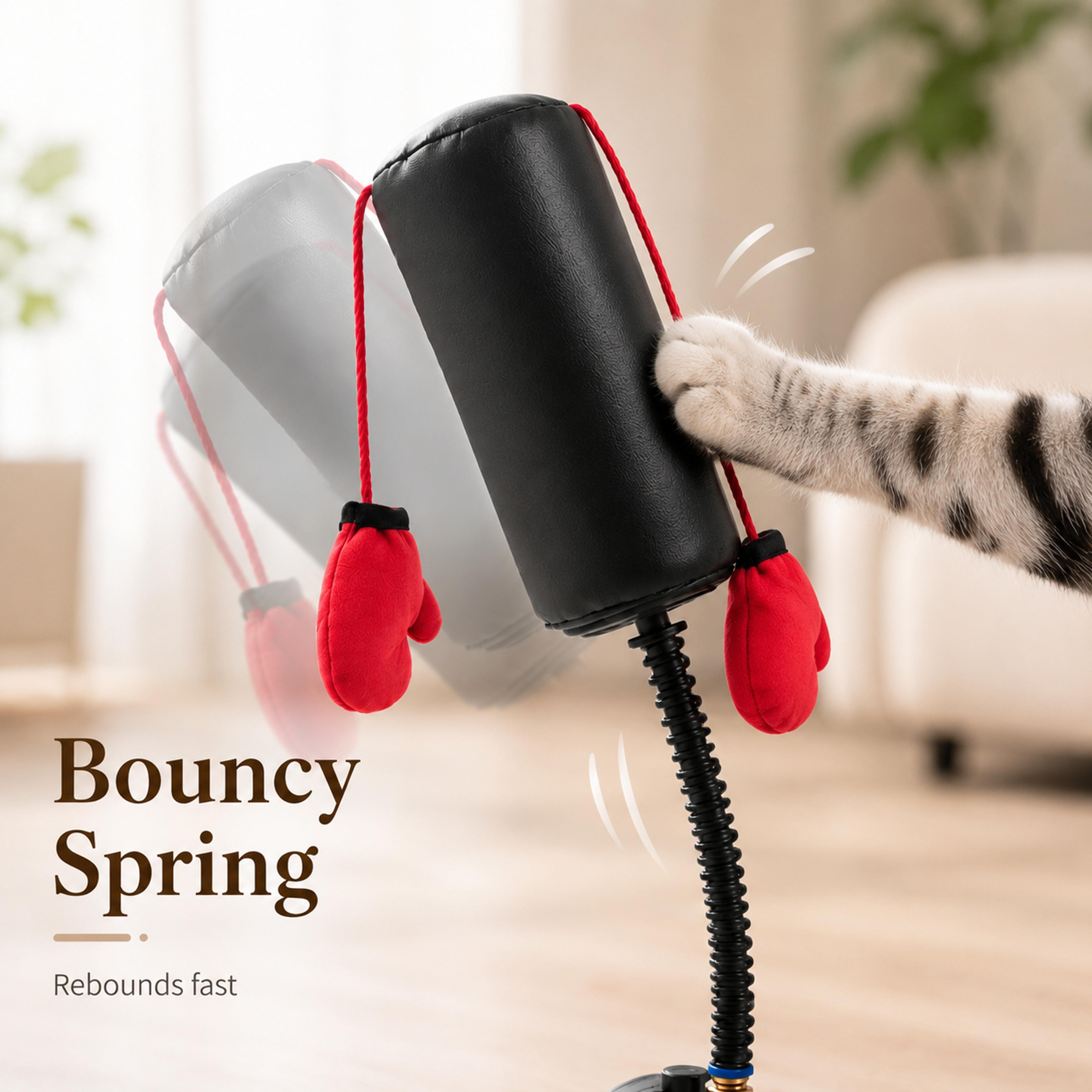 Interactive Cat Boxing Toy With Dangling Gloves For Indoor Cats Funny Cat Teaser Toy 2