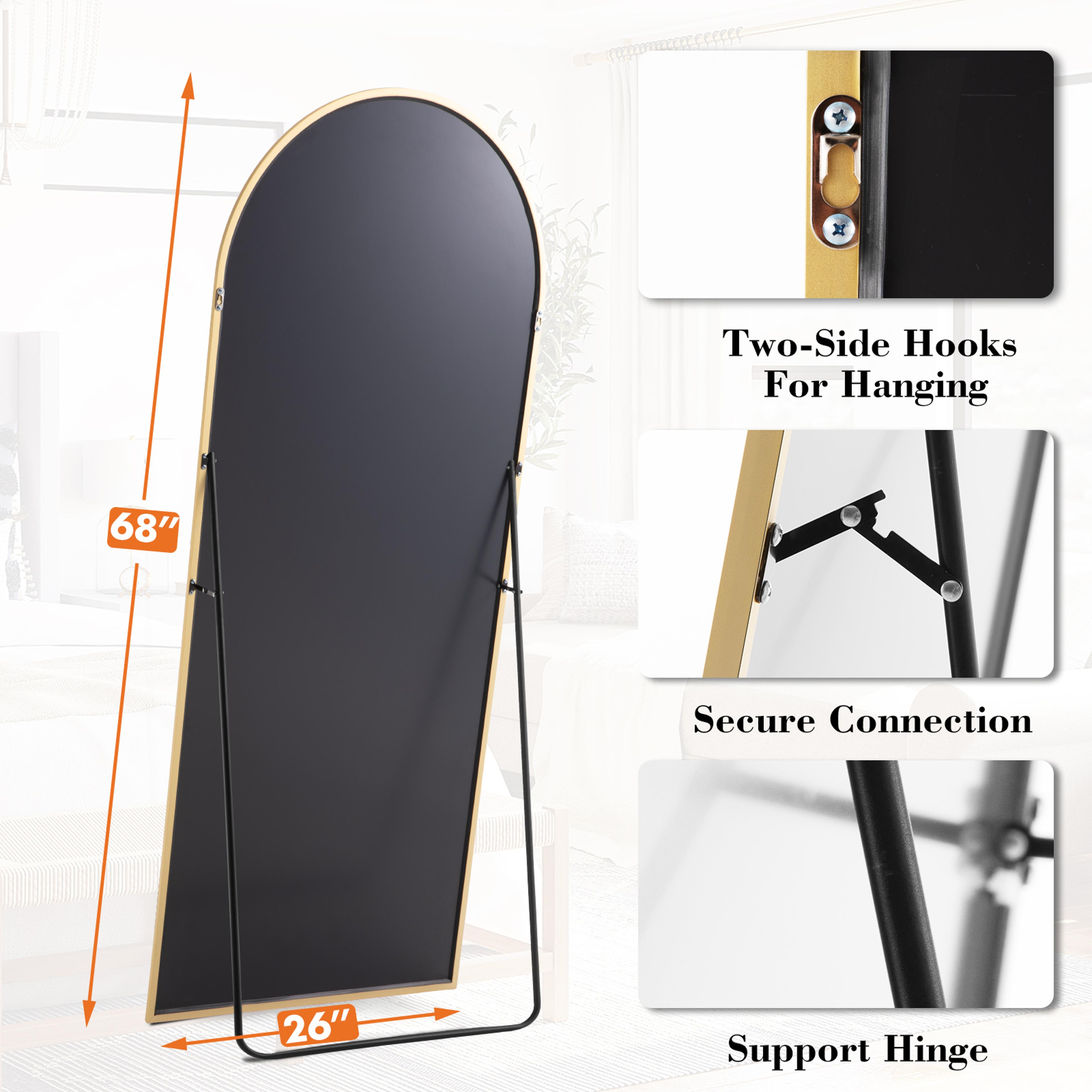 Full Length Mirror Floor Mirror With Aluminum Frame  Stand For Bedroom 1