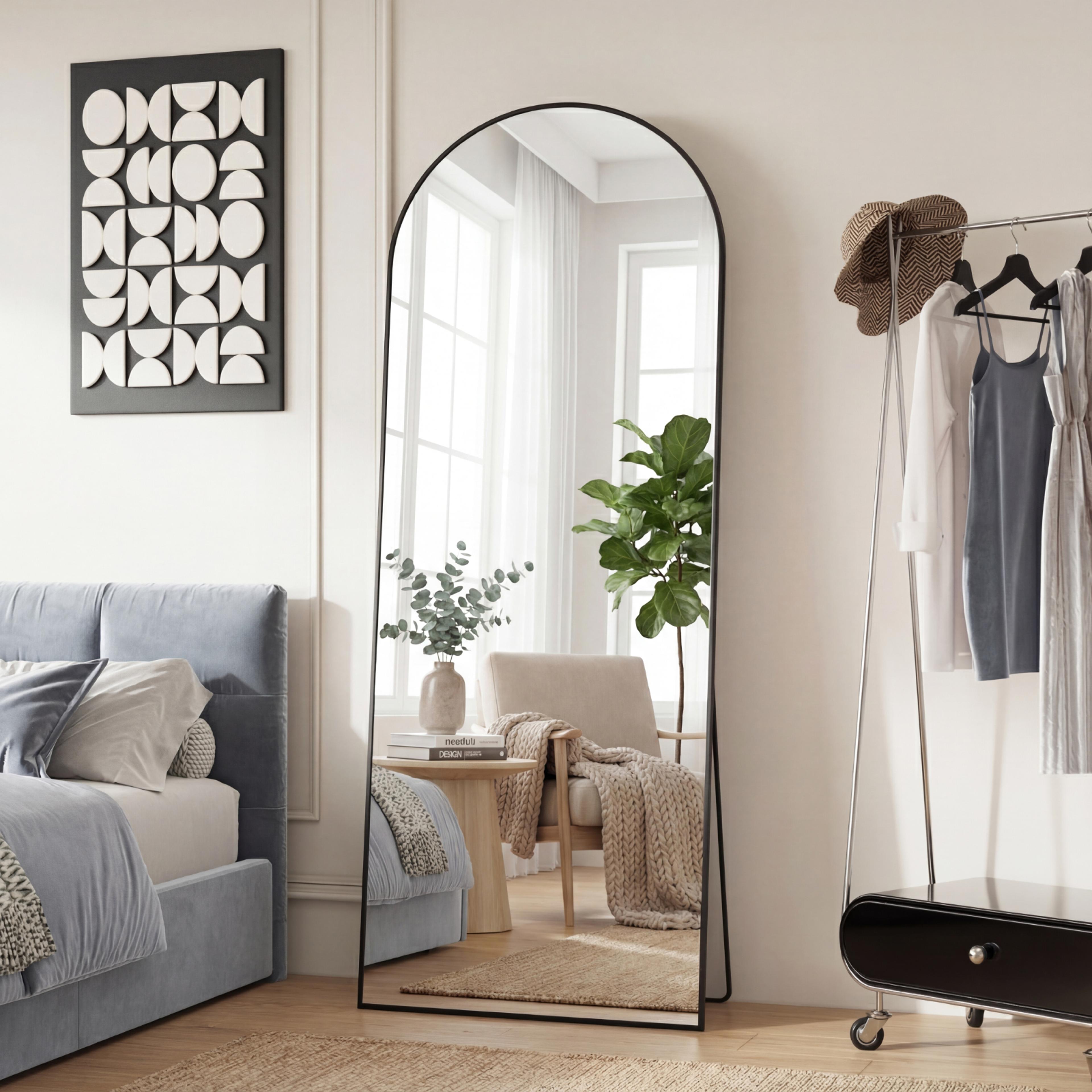 Full Length Mirror Floor Mirror With Aluminum Frame  Stand For Bedroom 7