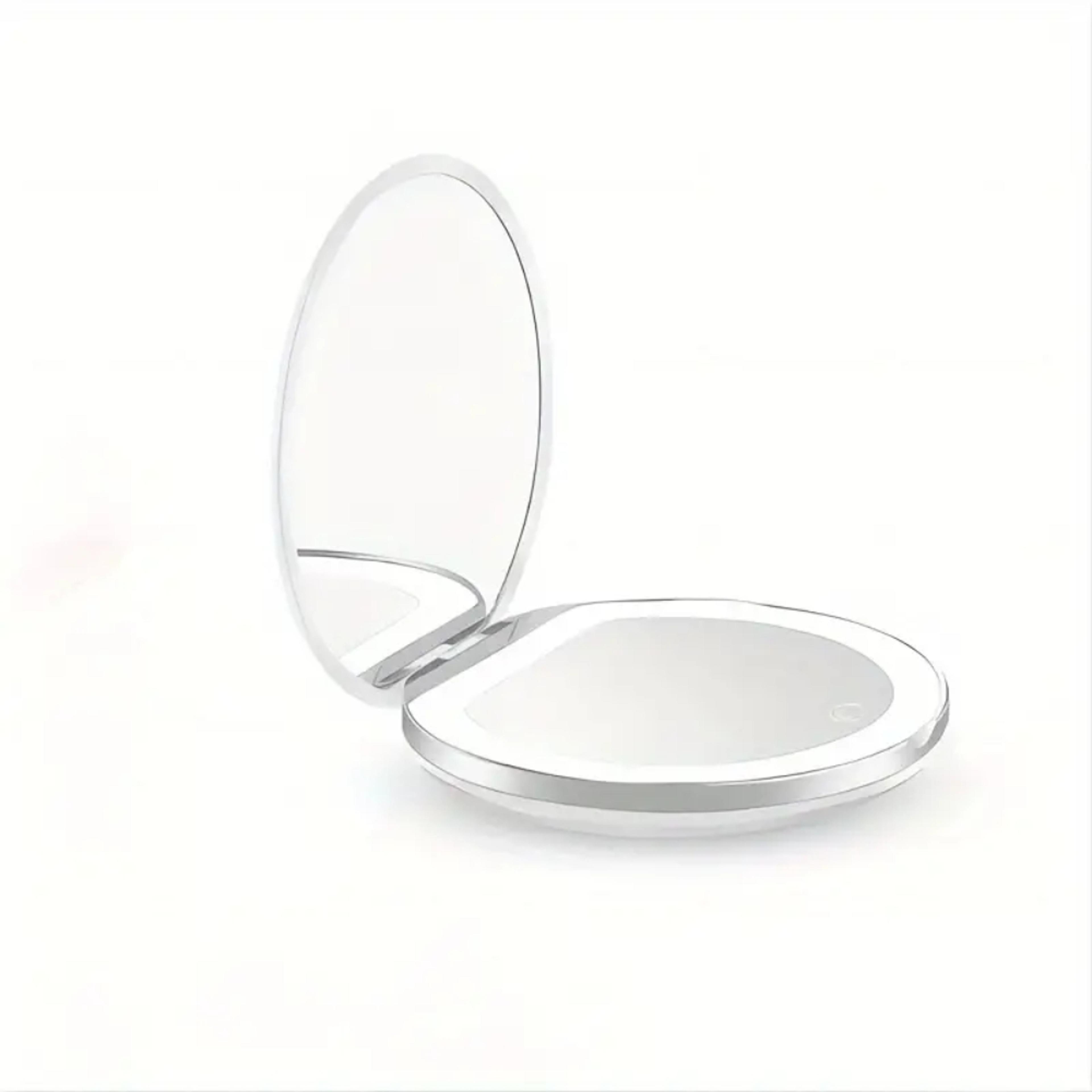 LED Compact Mirror With Light USB Rechargeable 1X And 3X Magnifying Travel Pocket Mirror 7