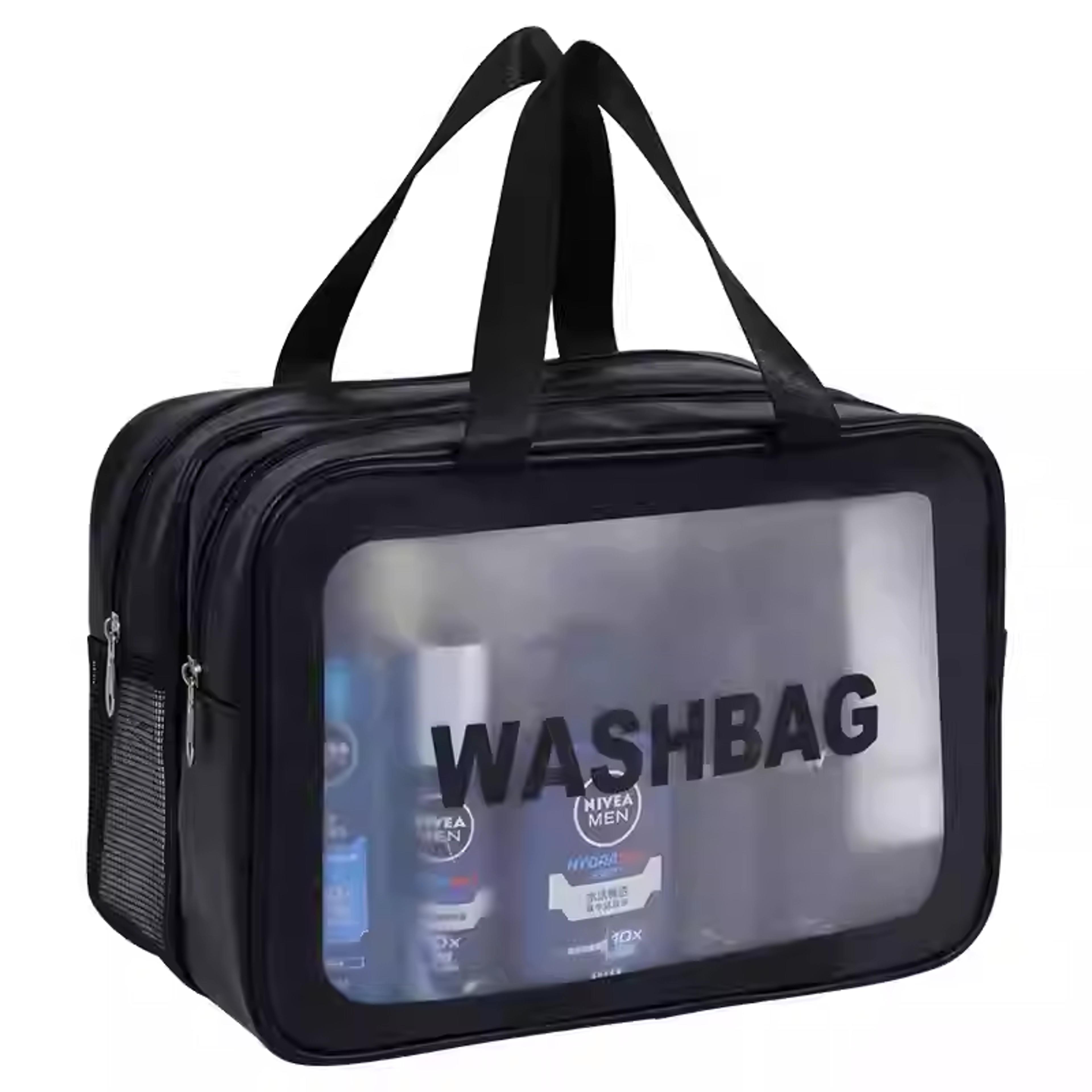 large capacity travel toiletry bag with wet dry separation and waterproof double layer organizer