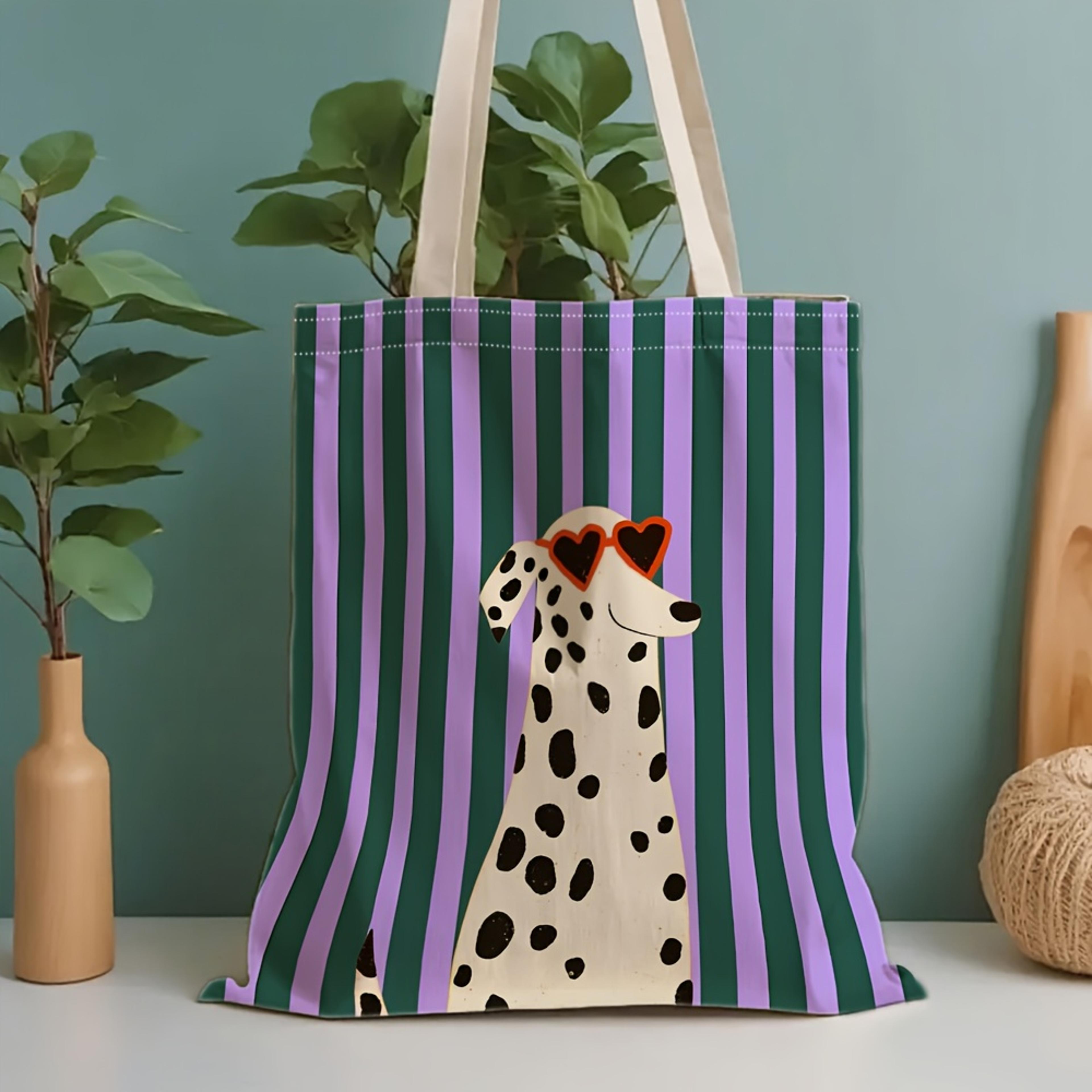 dalmatian canvas tote bag toiletry bag and jewelry organizer for women