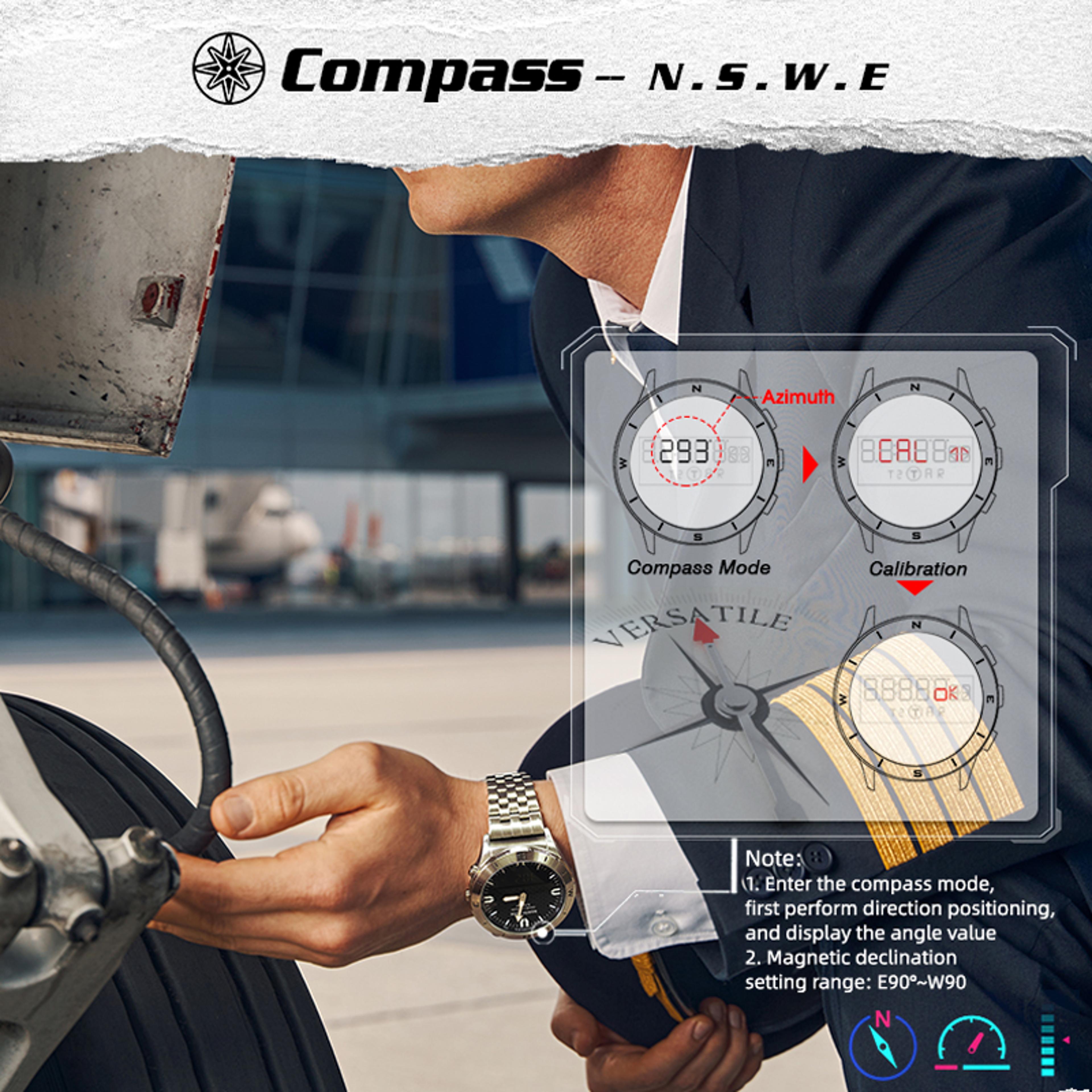 Mens Outdoor Digital Sports Watch With Compass Altimeter Barometer And 50M Water Resistance 4