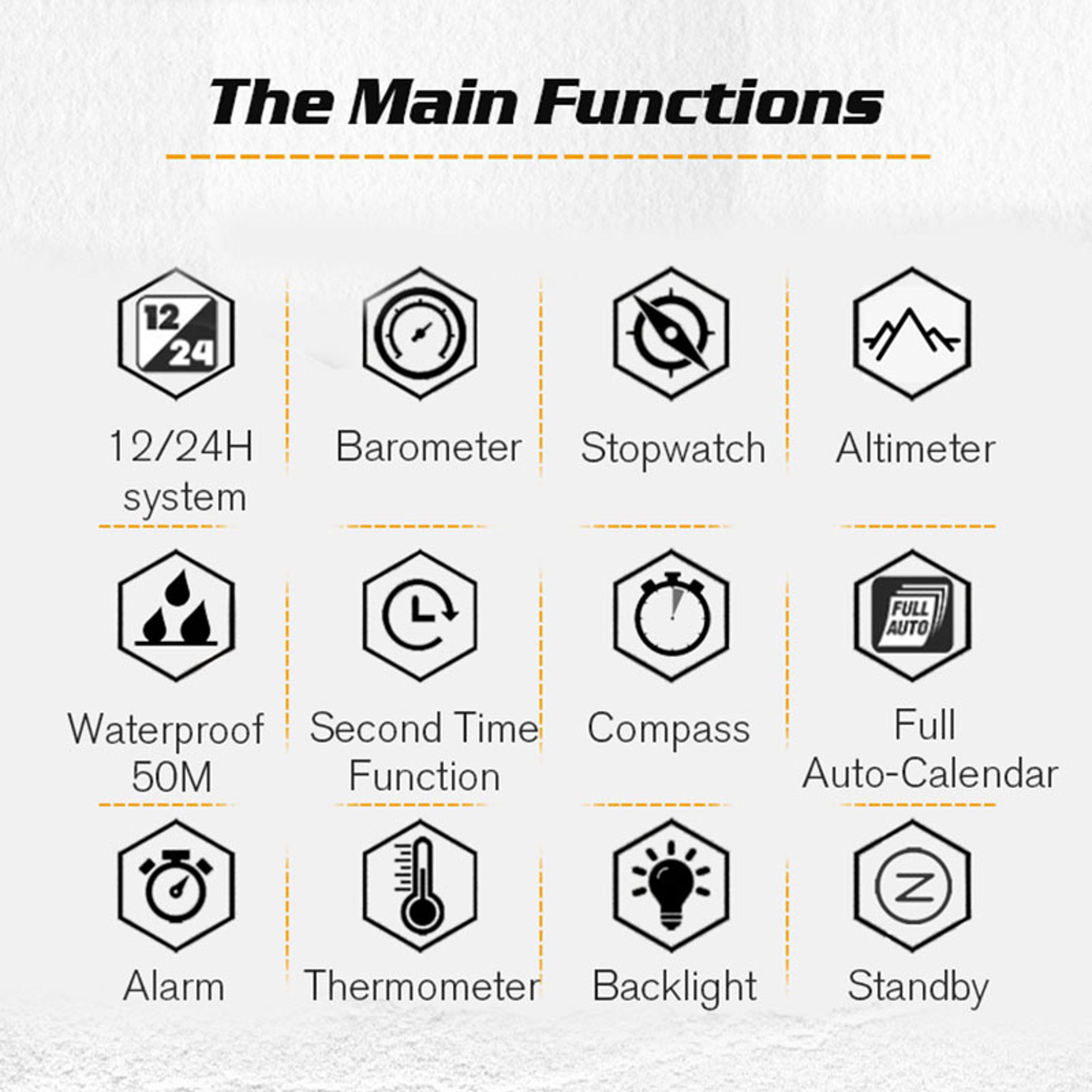 Mens Outdoor Digital Sports Watch With Compass Altimeter Barometer And 50M Water Resistance 6