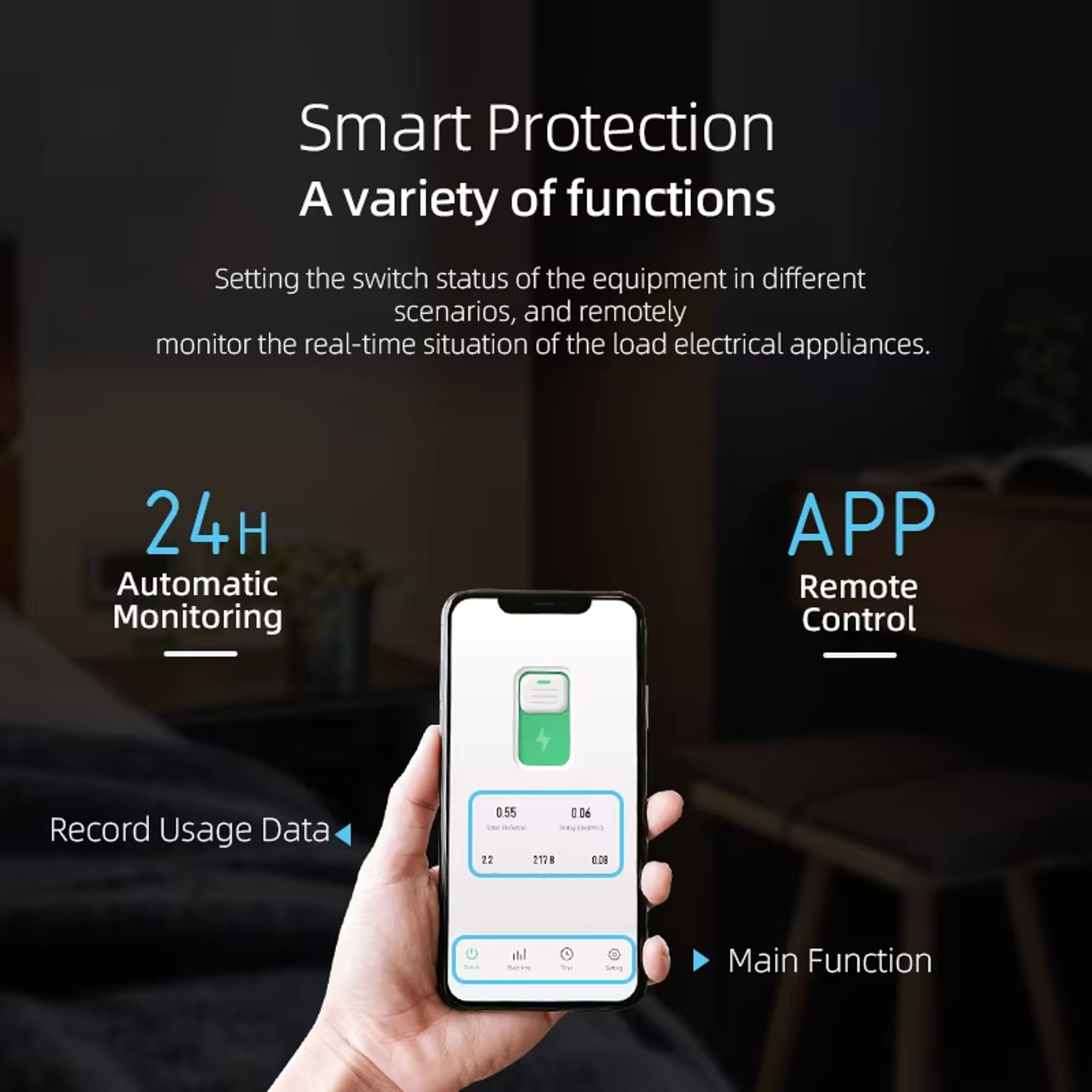 Smart WiFi Circuit Breaker 63A With Power Metering Remote Control And DIN Rail Mount 3