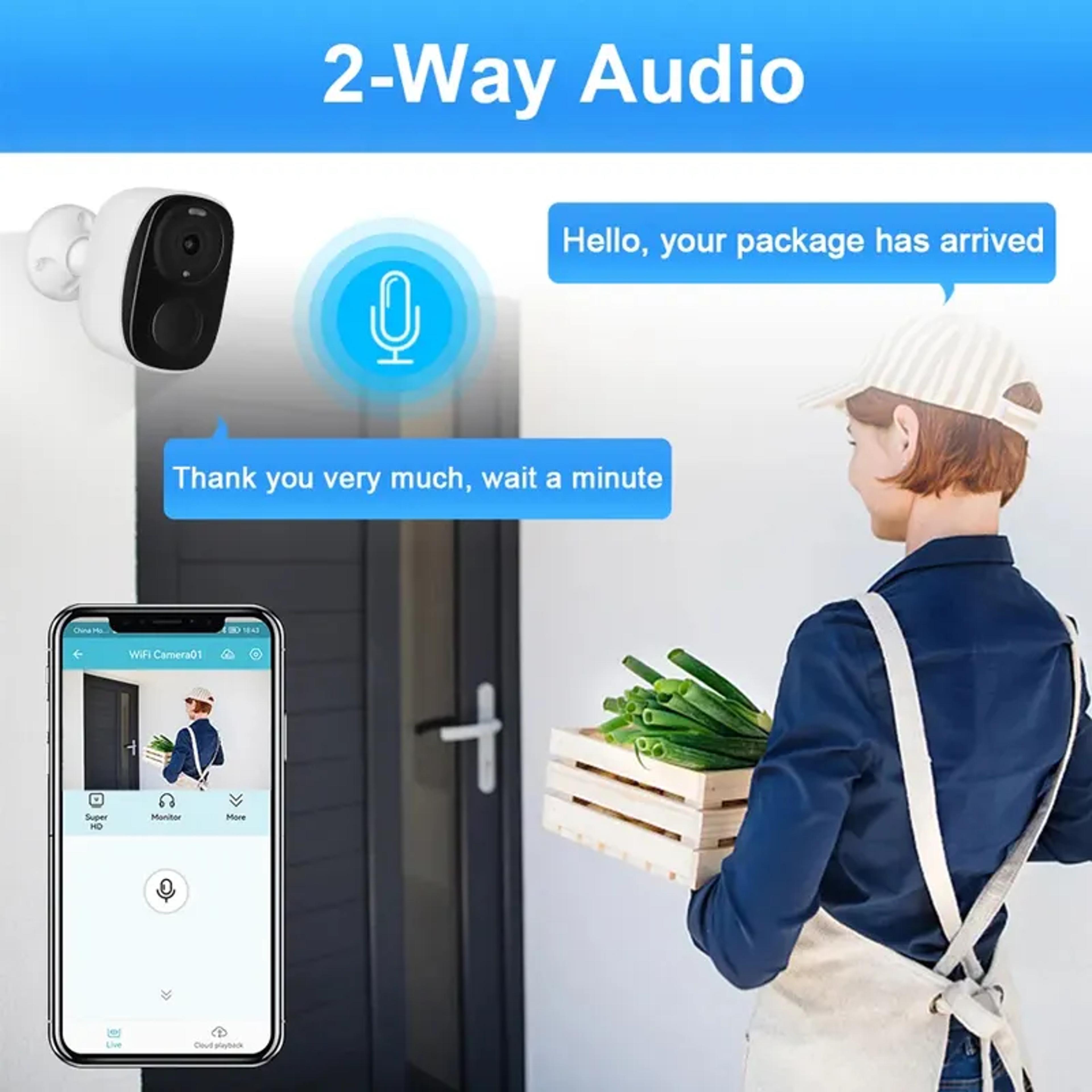 2K 3MP Wireless Outdoor Security Camera With Color Night Vision And Siren 5
