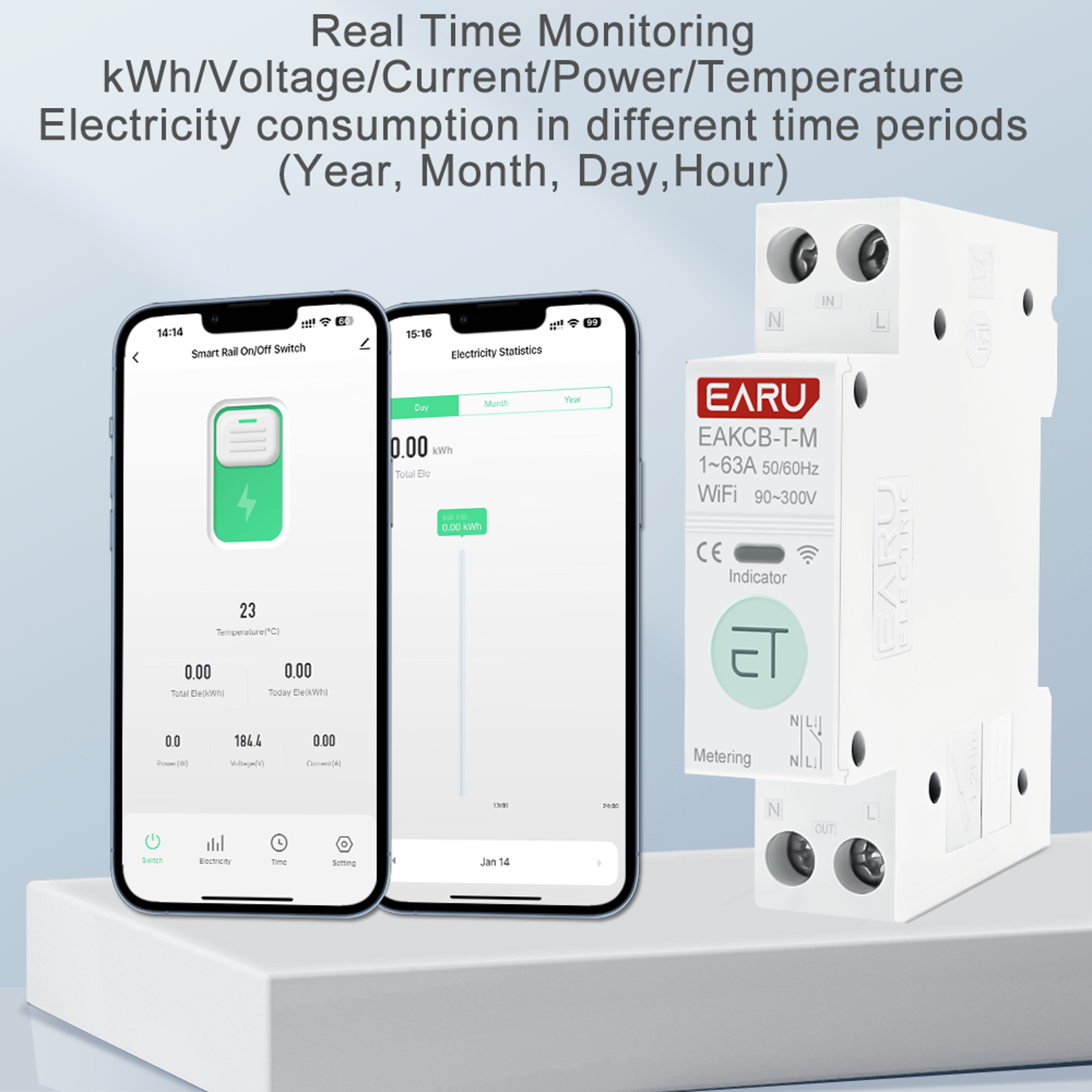 WiFi Smart Circuit Breaker With Energy Monitoring Remote Control And Voltage Protection 5