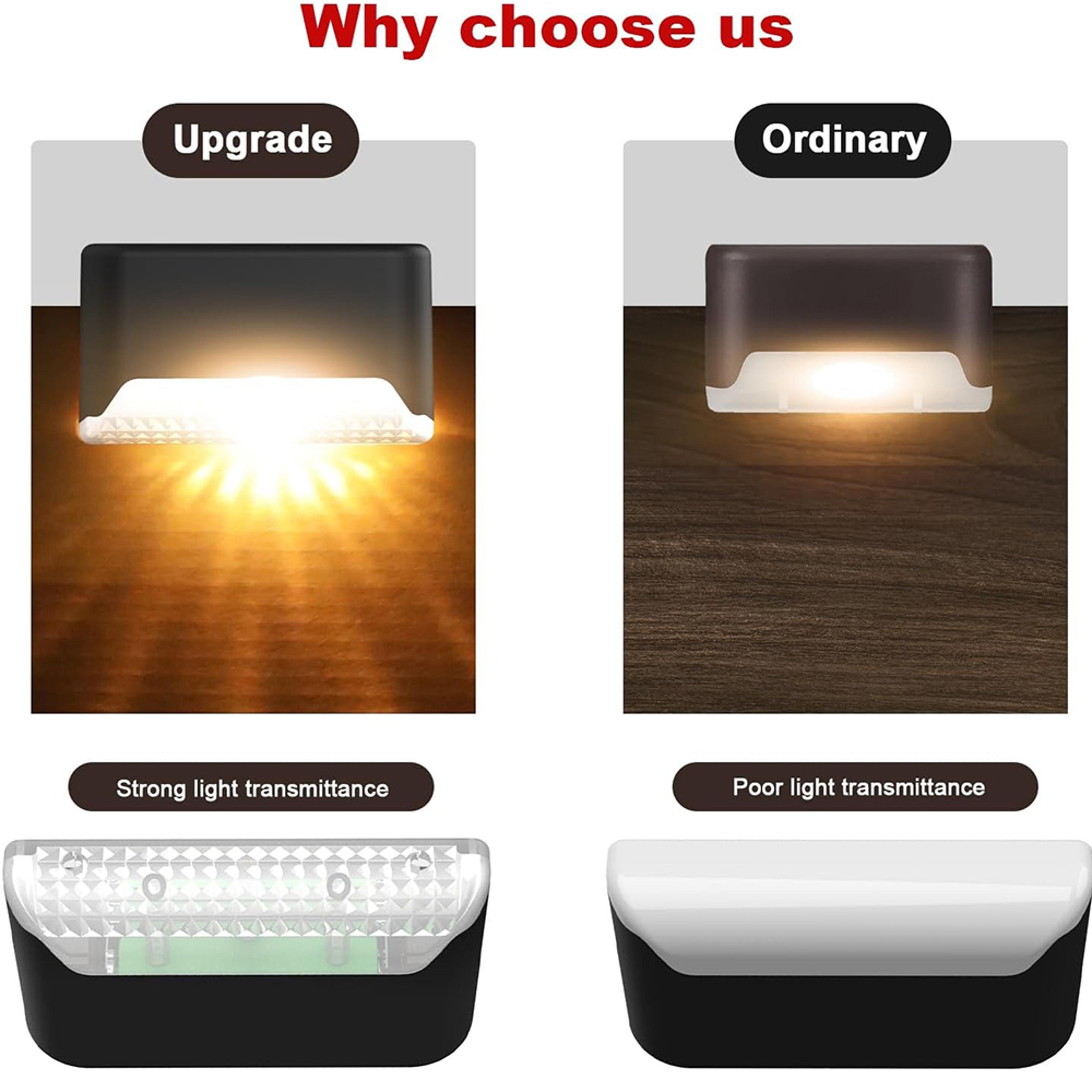 Warm White Solar Step Lights Waterproof LED Outdoor Stair And Garden Lights 2