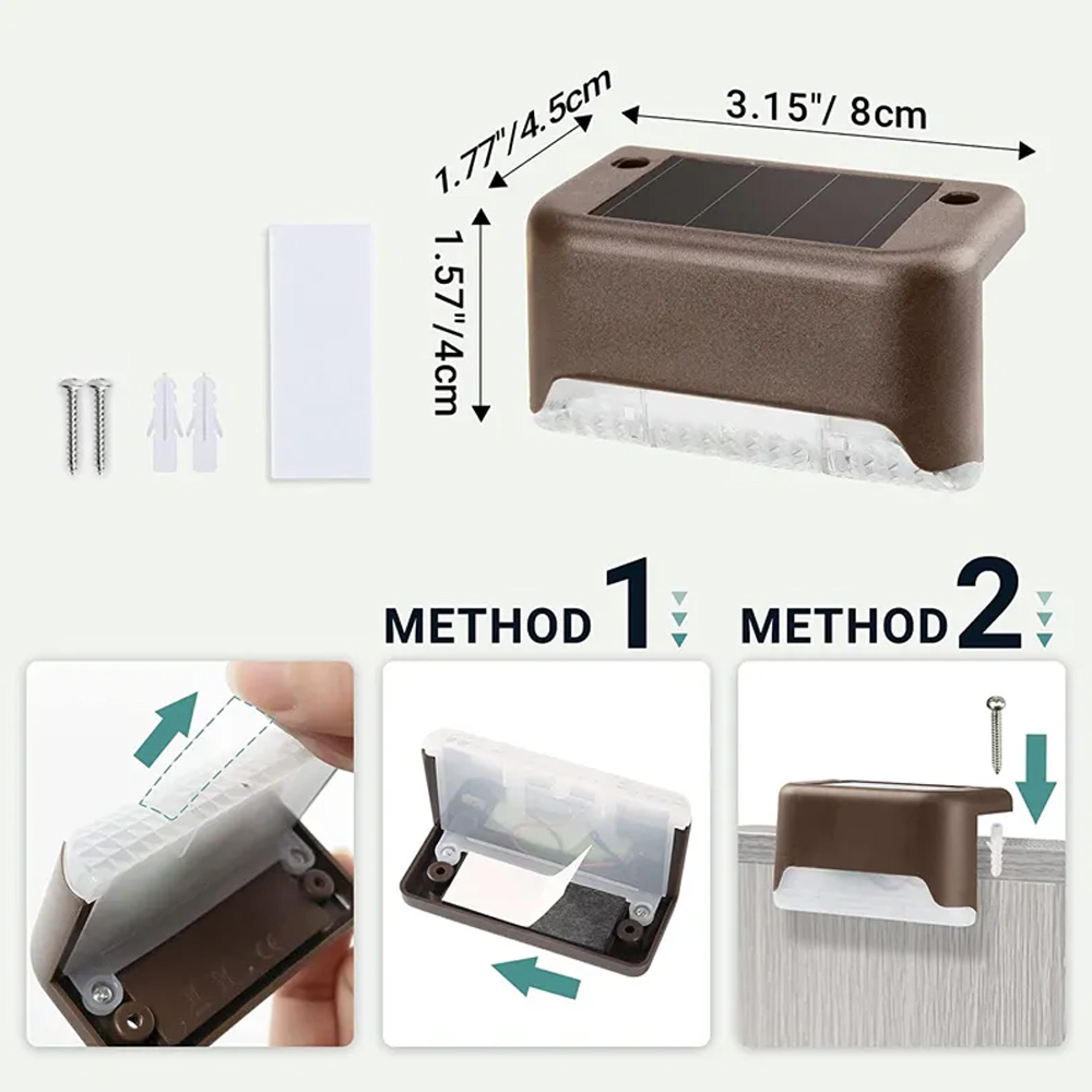 Warm White Solar Step Lights Waterproof LED Outdoor Stair And Garden Lights 6