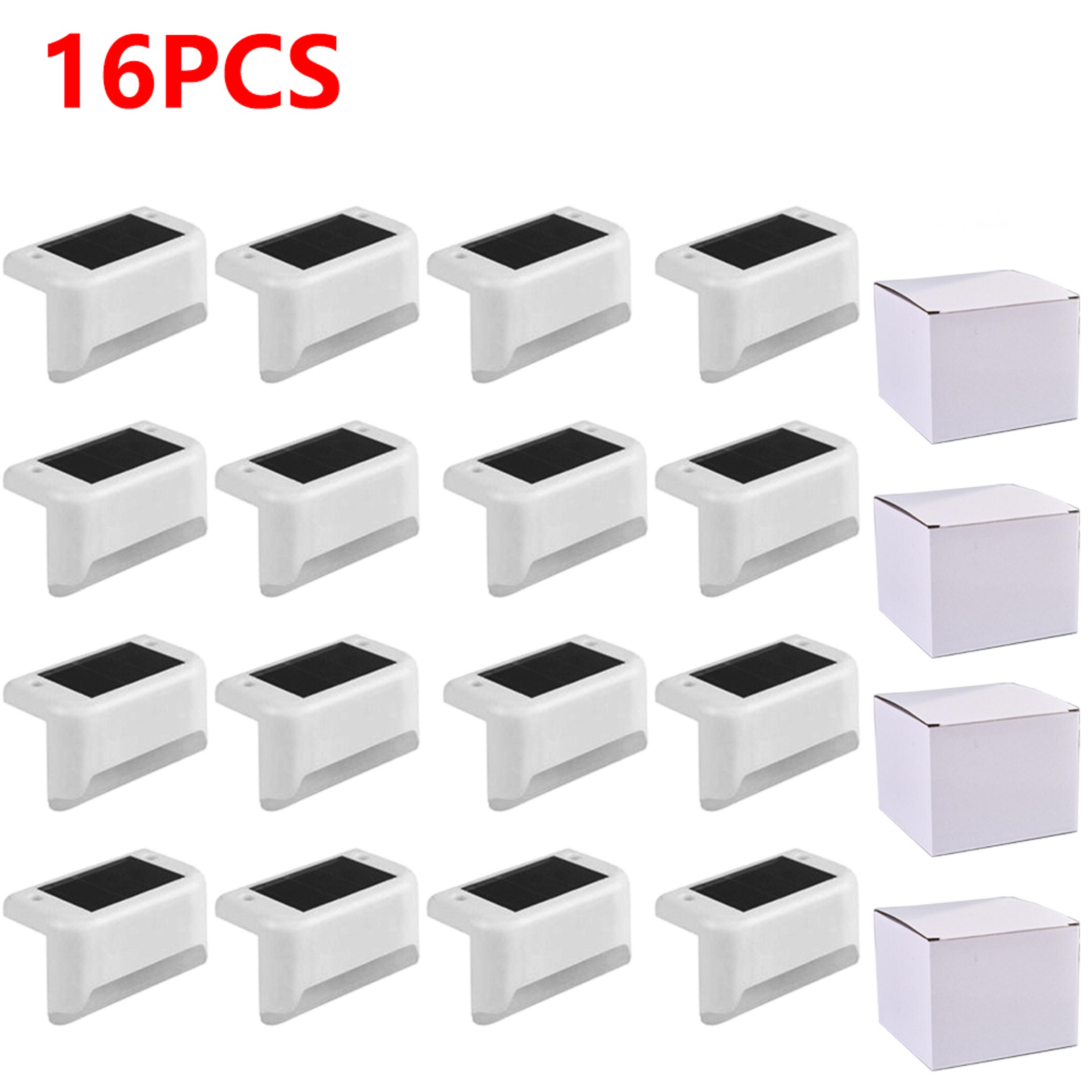 Warm White Solar Step Lights Waterproof LED Outdoor Stair And Garden Lights 12