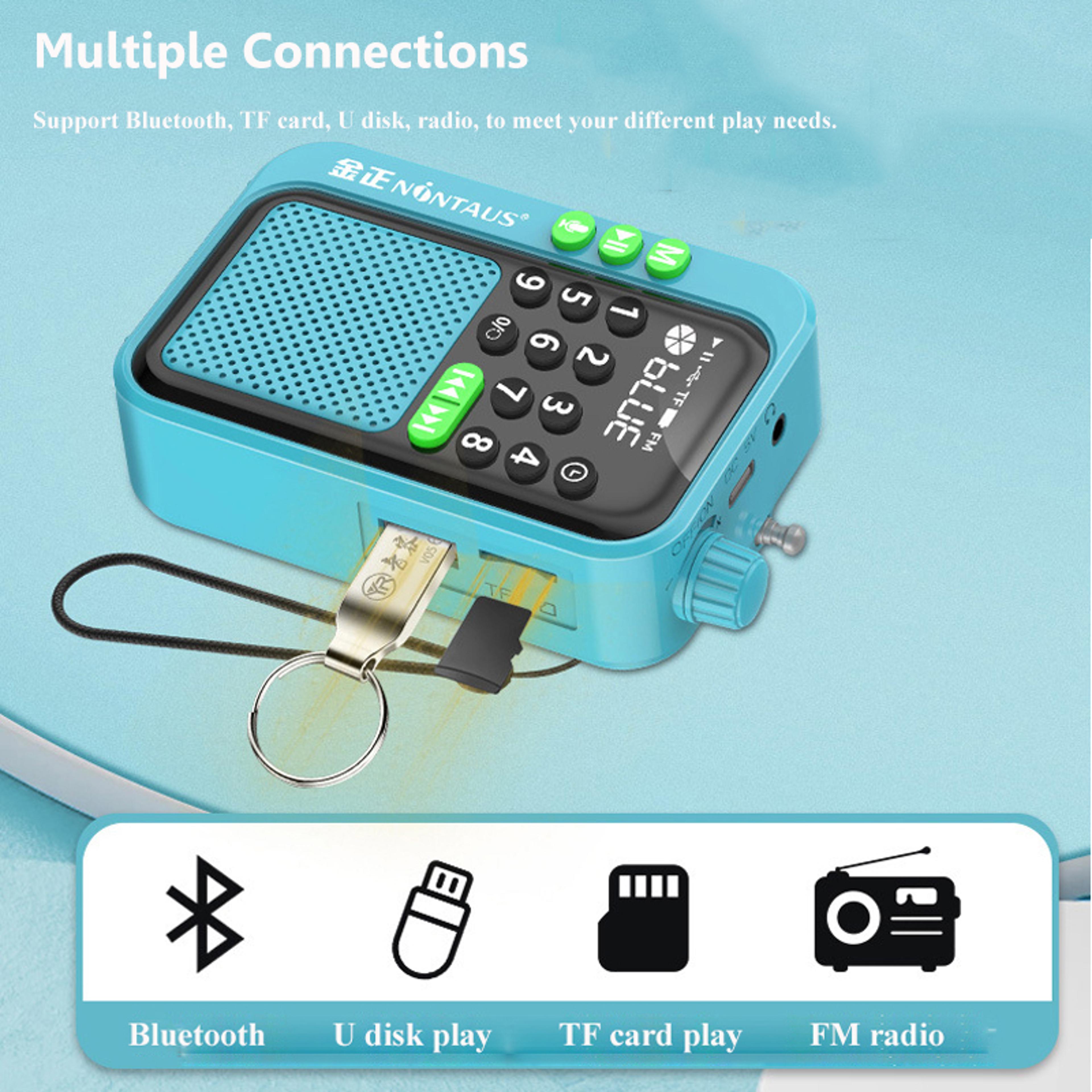 Pocket FM Radio Bluetooth Speaker With 5W Sound Recording And Sleep Timer 5