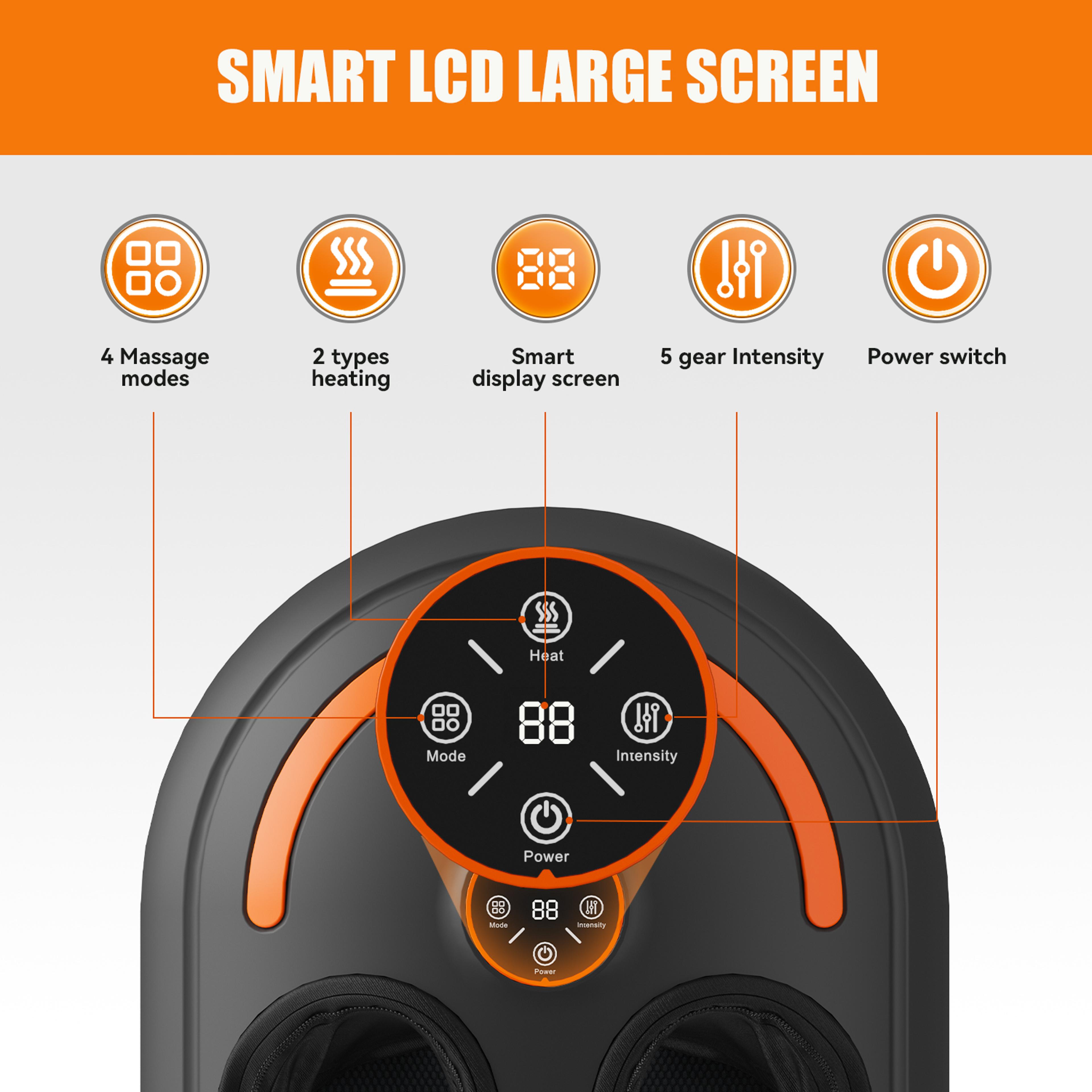 4 Mode Shiatsu Foot Massager With Heat Air Compression And 5 Intensity Levels 2