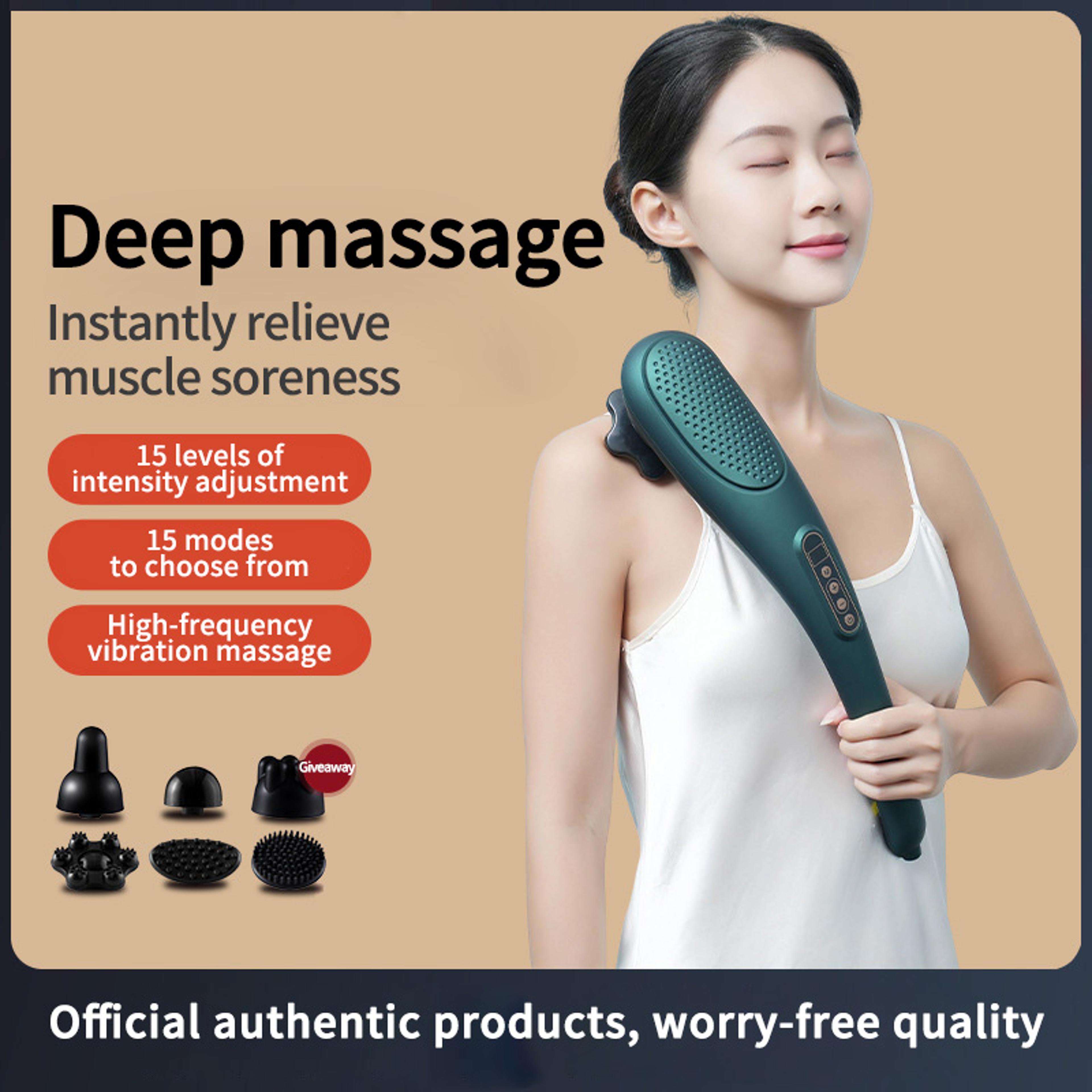 Heated Electric Massage Hammer Wireless Handheld Back Neck And Waist Massager 1