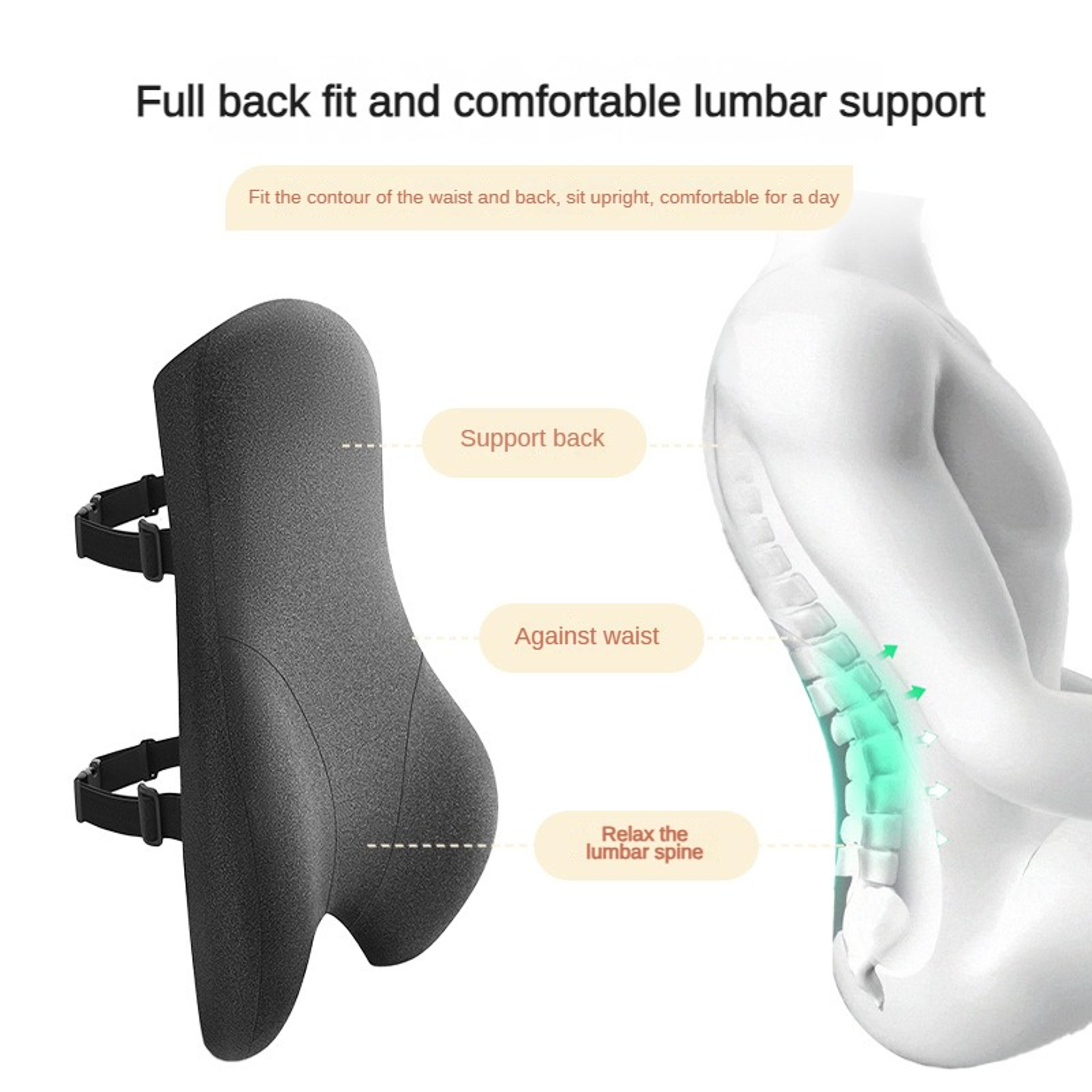 4D Curved Memory Foam Lumbar Support Pillow For Office Chair And Car 2