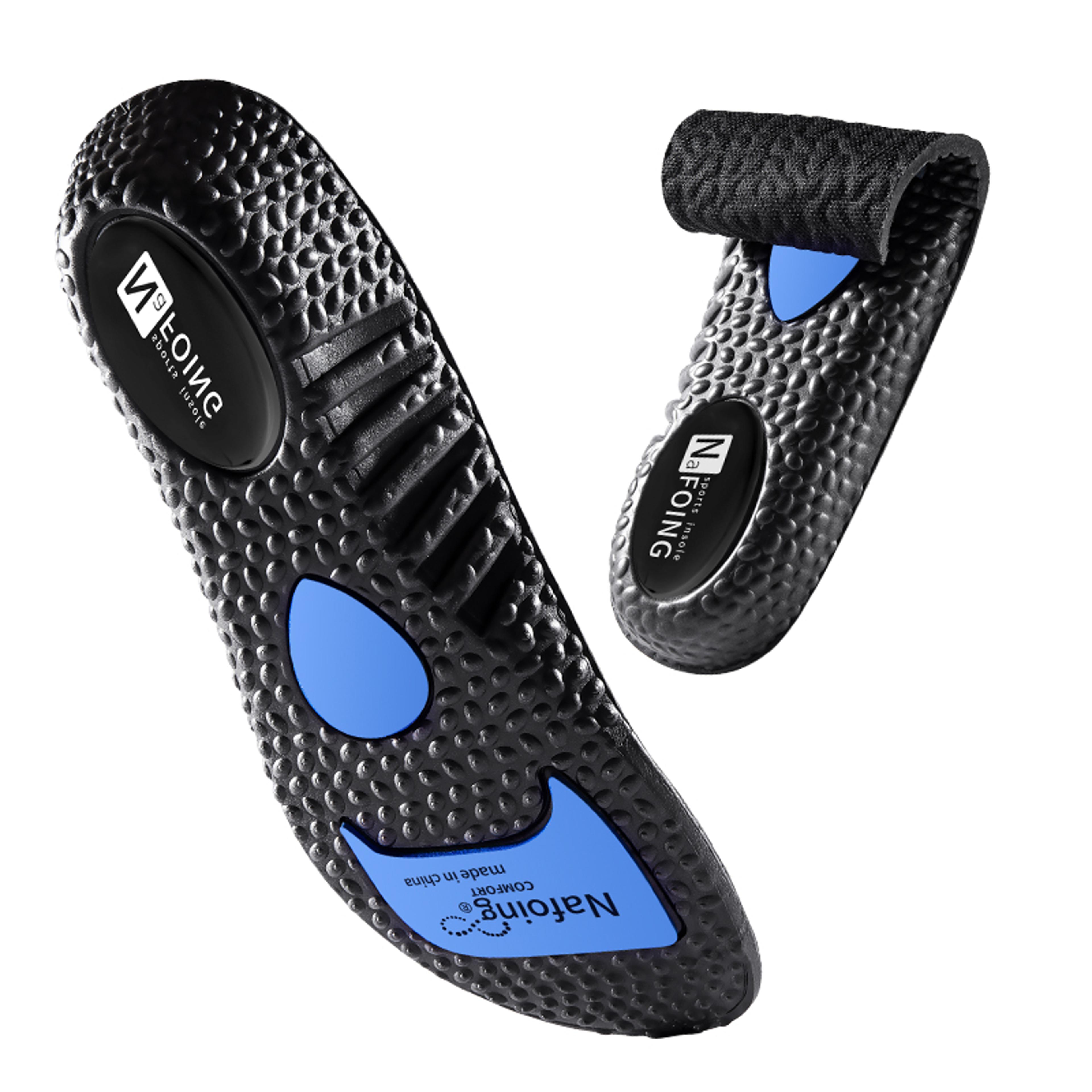shock absorbing memory foam running insoles with arch support
