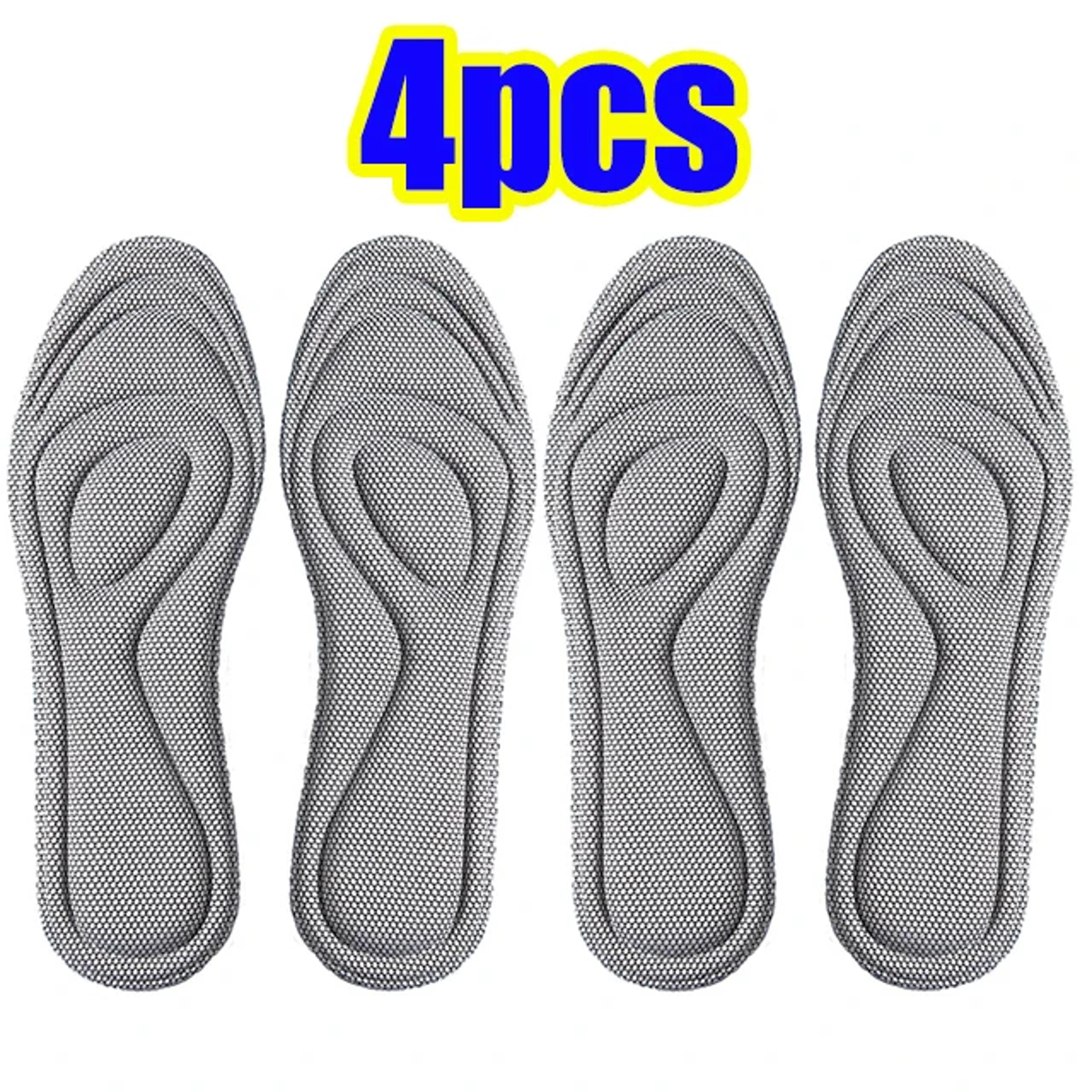 Memory Foam Orthopedic Insoles With Shock Absorbing Breathable Cushion 4pcs 9