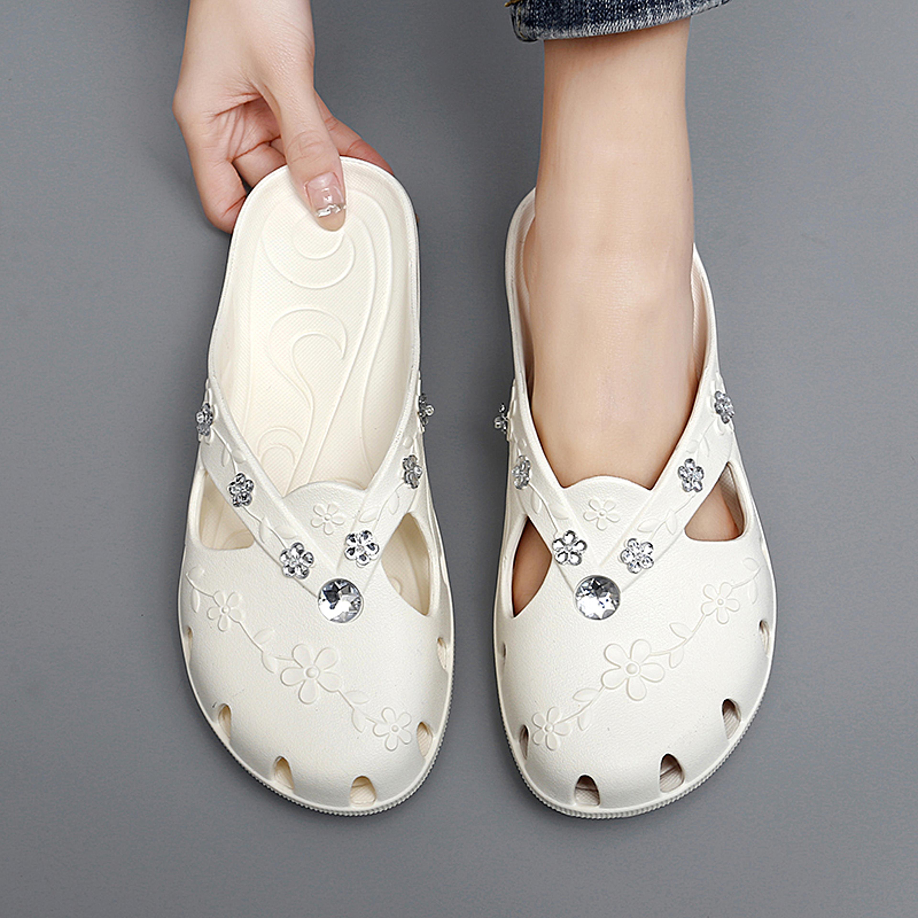 Womens Summer Jelly Platform Slippers Breathable Beach House Shoes 2