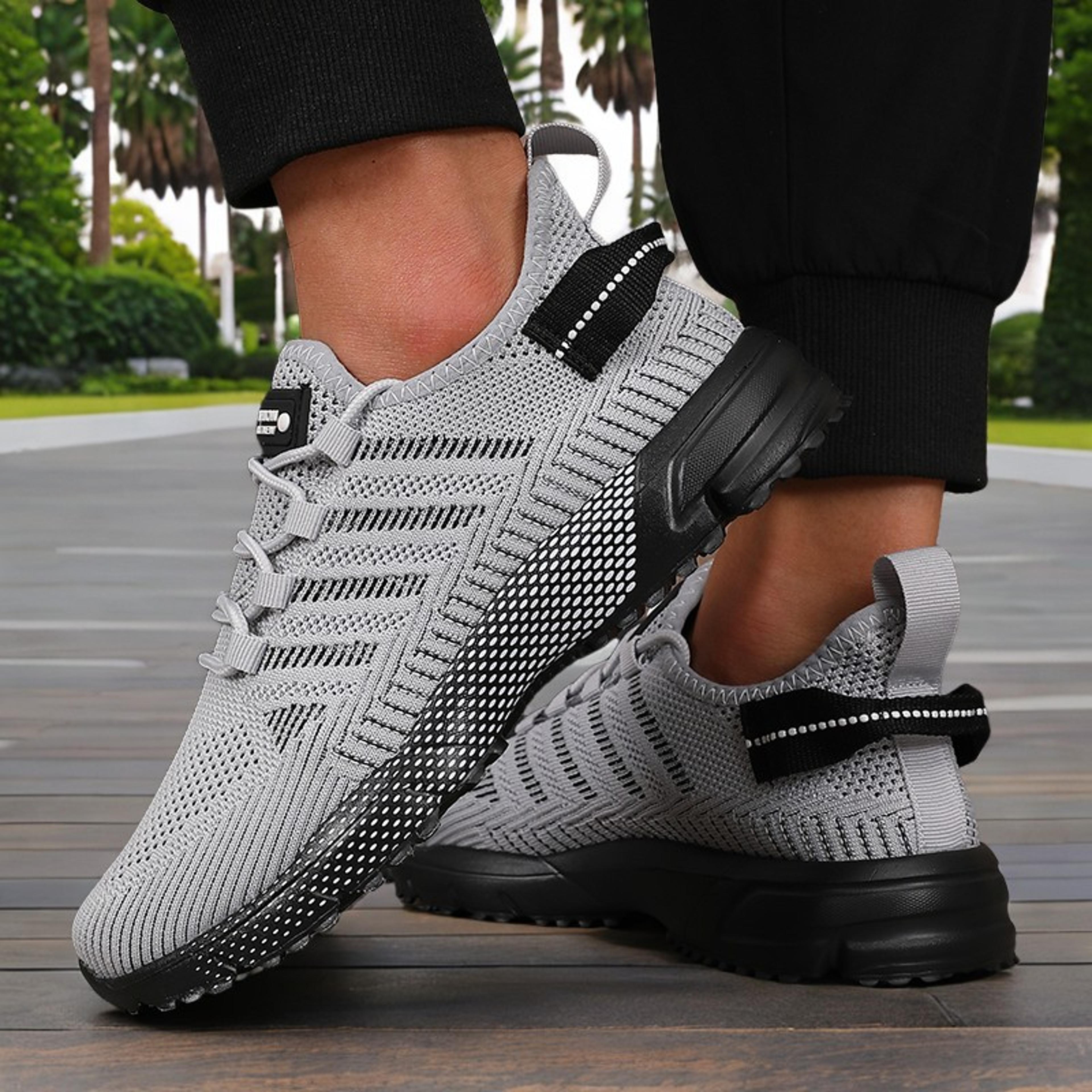 men's thick sole breathable sneakers lightweight casual running shoes