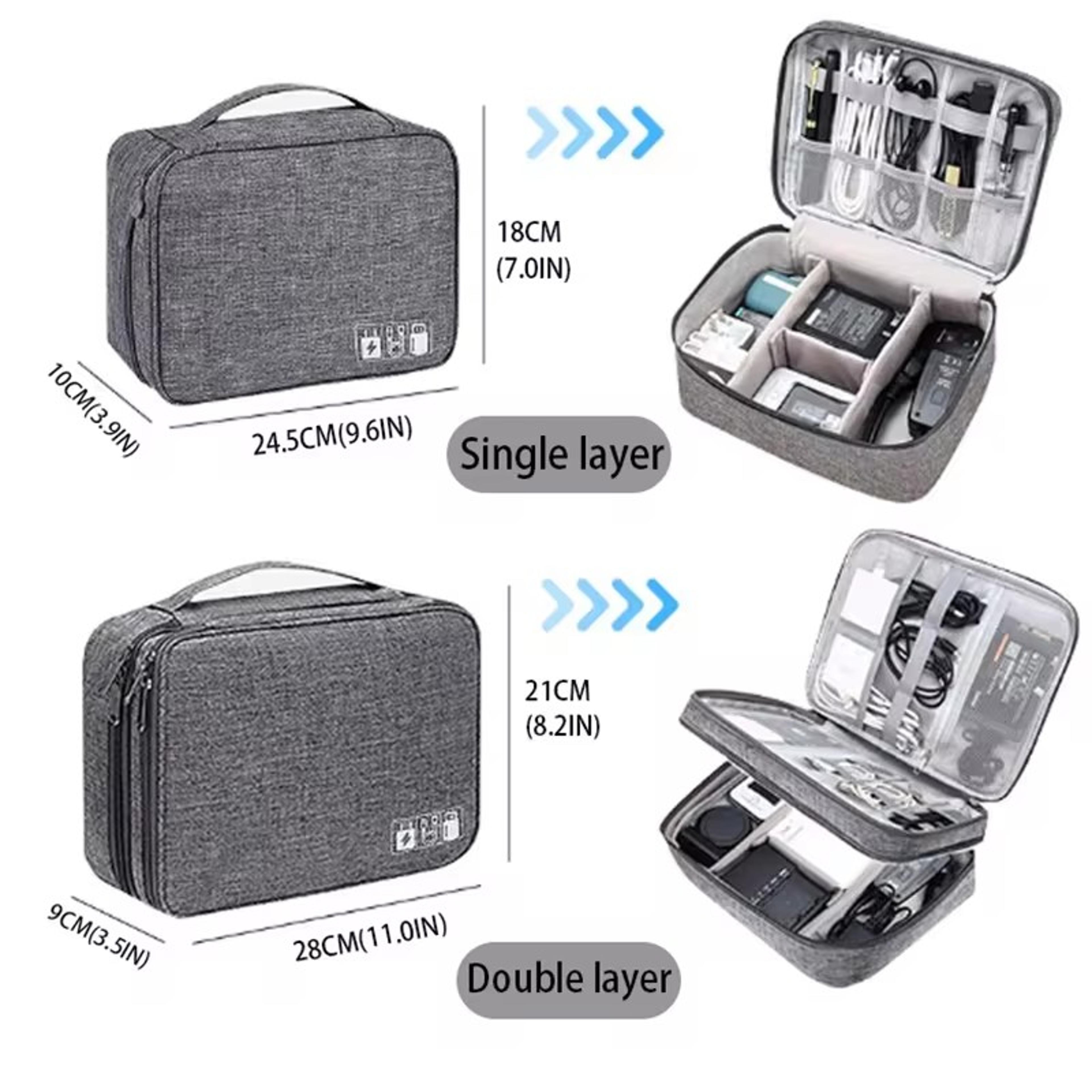 Waterproof Travel Cable Organizer Bag For Chargers USB Cords And Tech Accessories 3