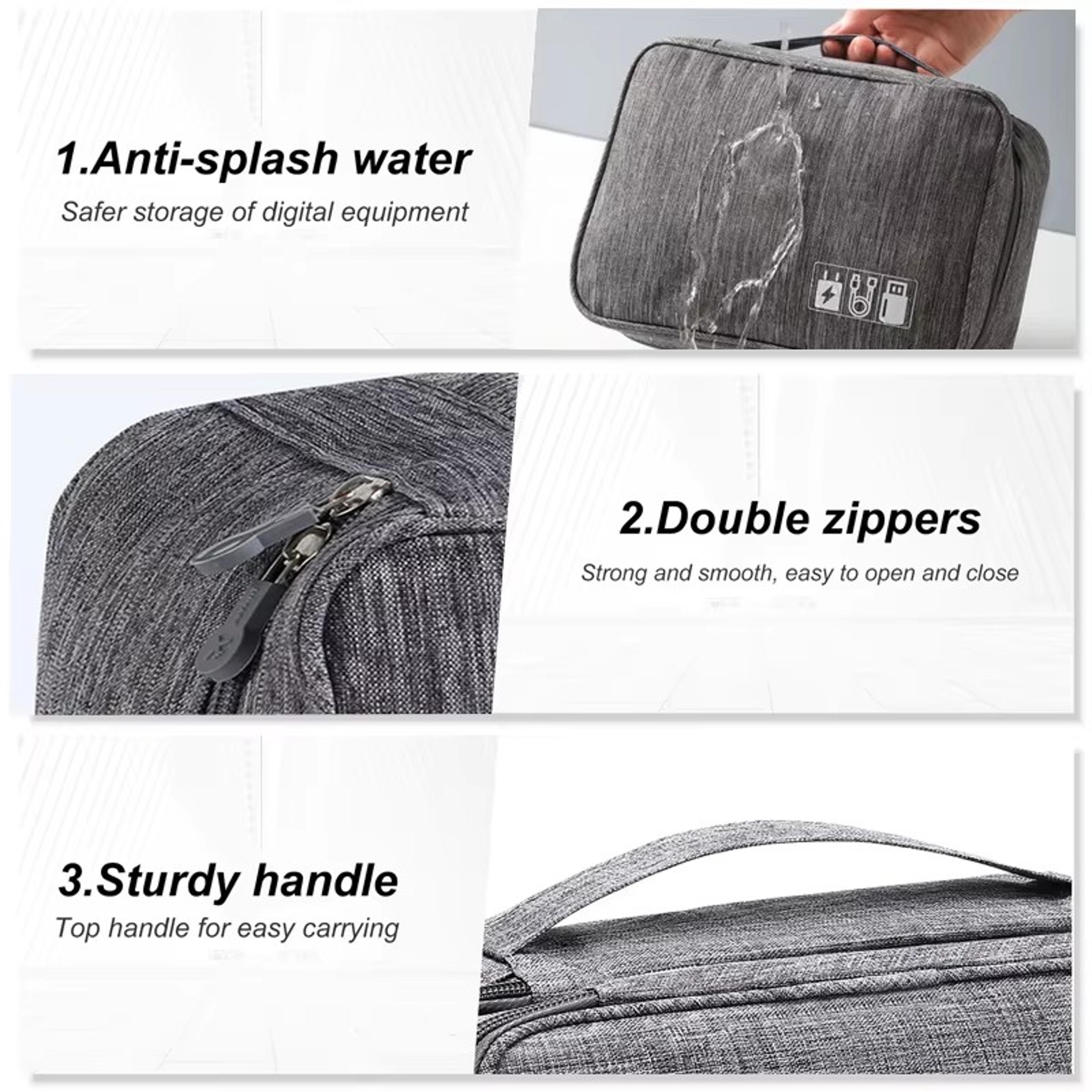 Waterproof Travel Cable Organizer Bag For Chargers USB Cords And Tech Accessories 6