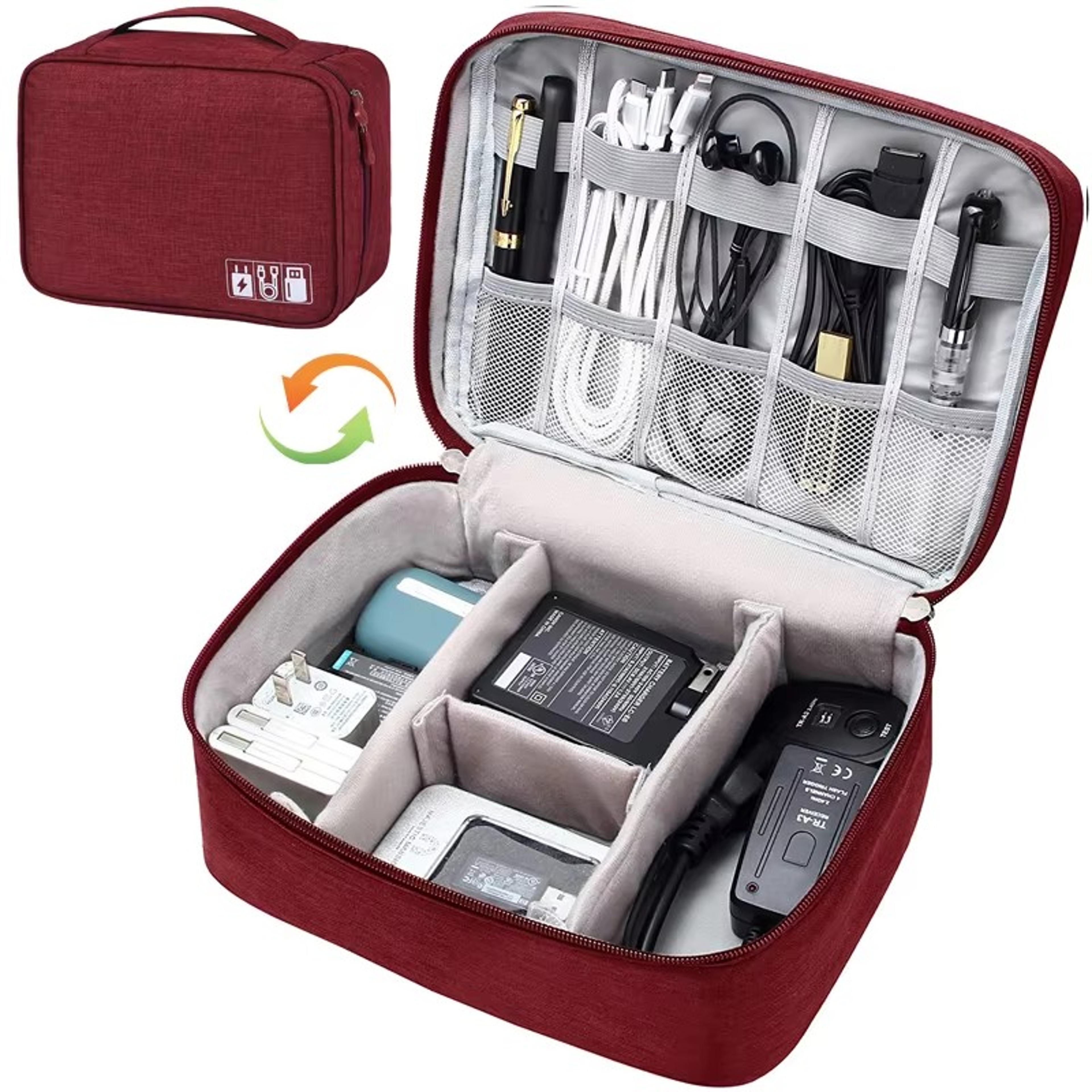 waterproof travel cable organizer bag for chargers usb cords and tech accessories