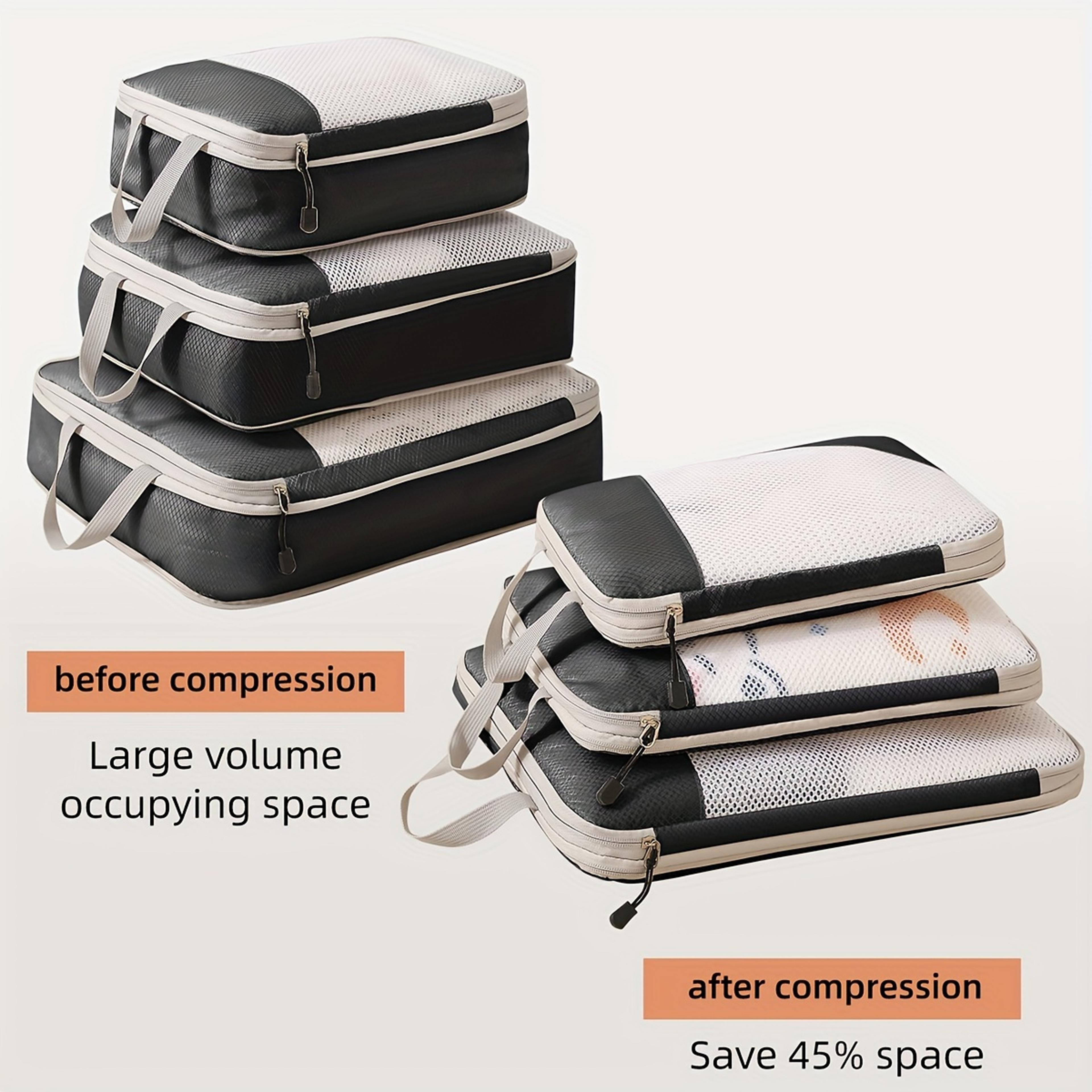 3 Piece Compression Packing Cubes Travel Luggage Organizer For Carry On Packing 6