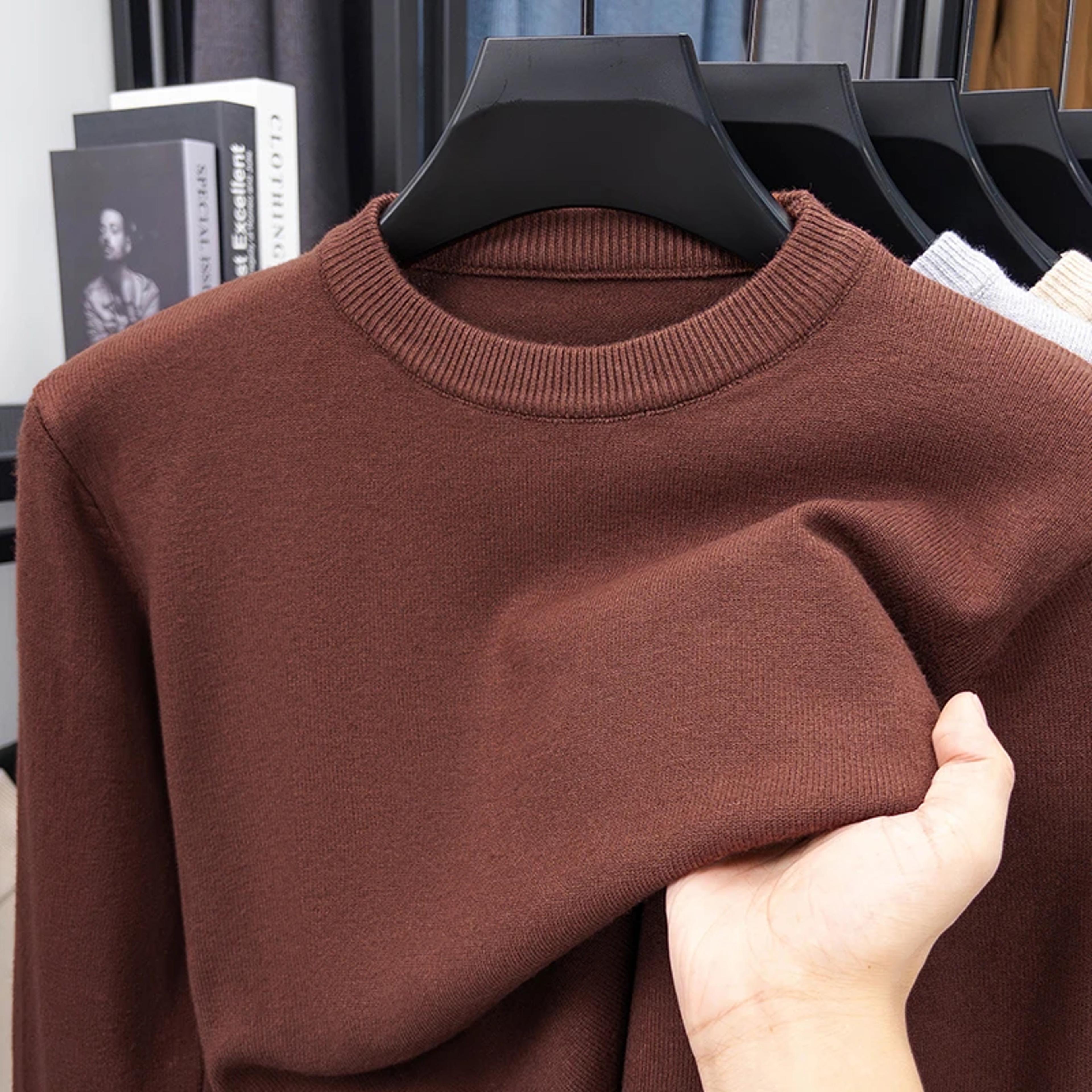 Mens Diamond Pattern Knit Sweater Casual Crew Neck Pullover 4