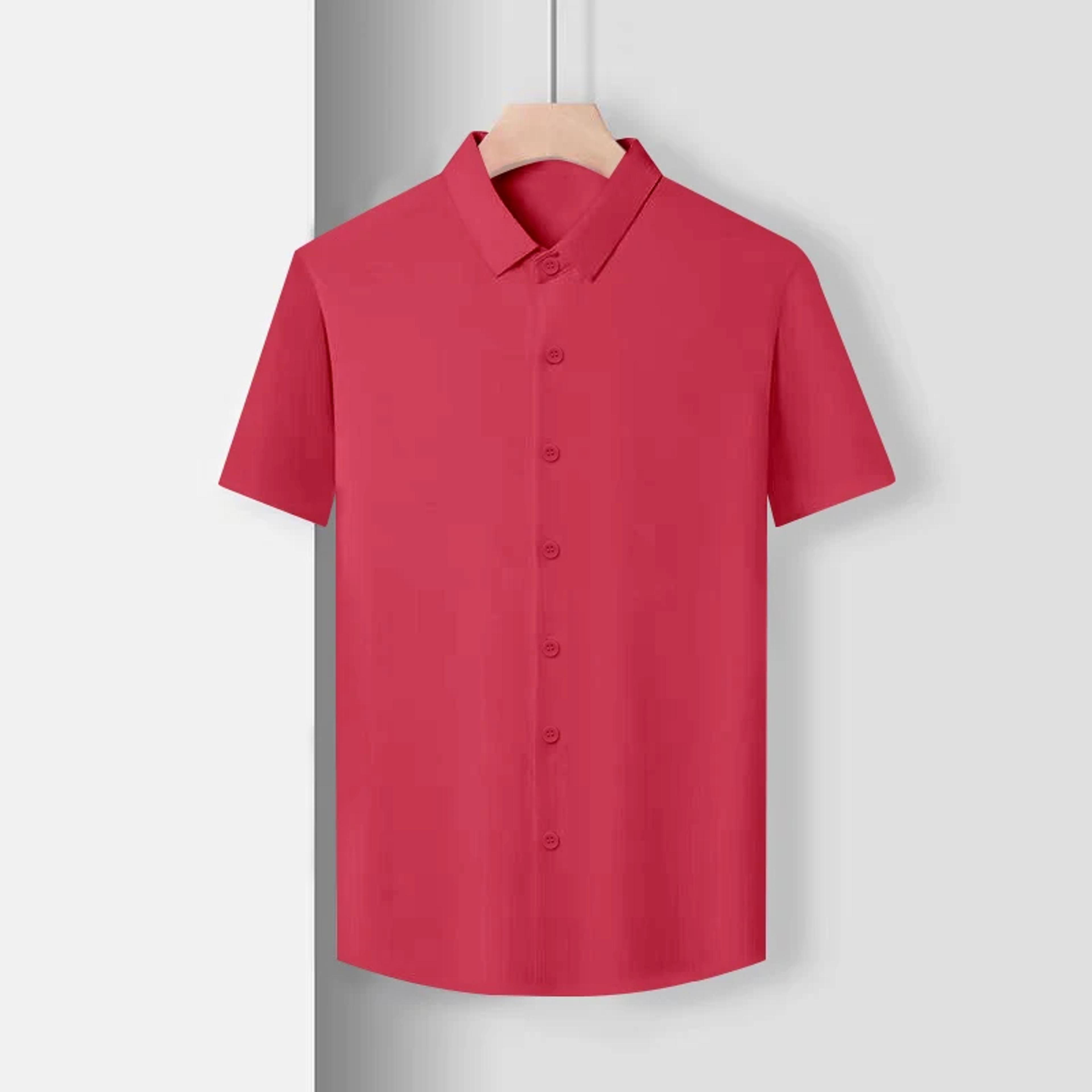 Wrinkle Resistant Mens Business Casual Short Sleeve Shirt 8