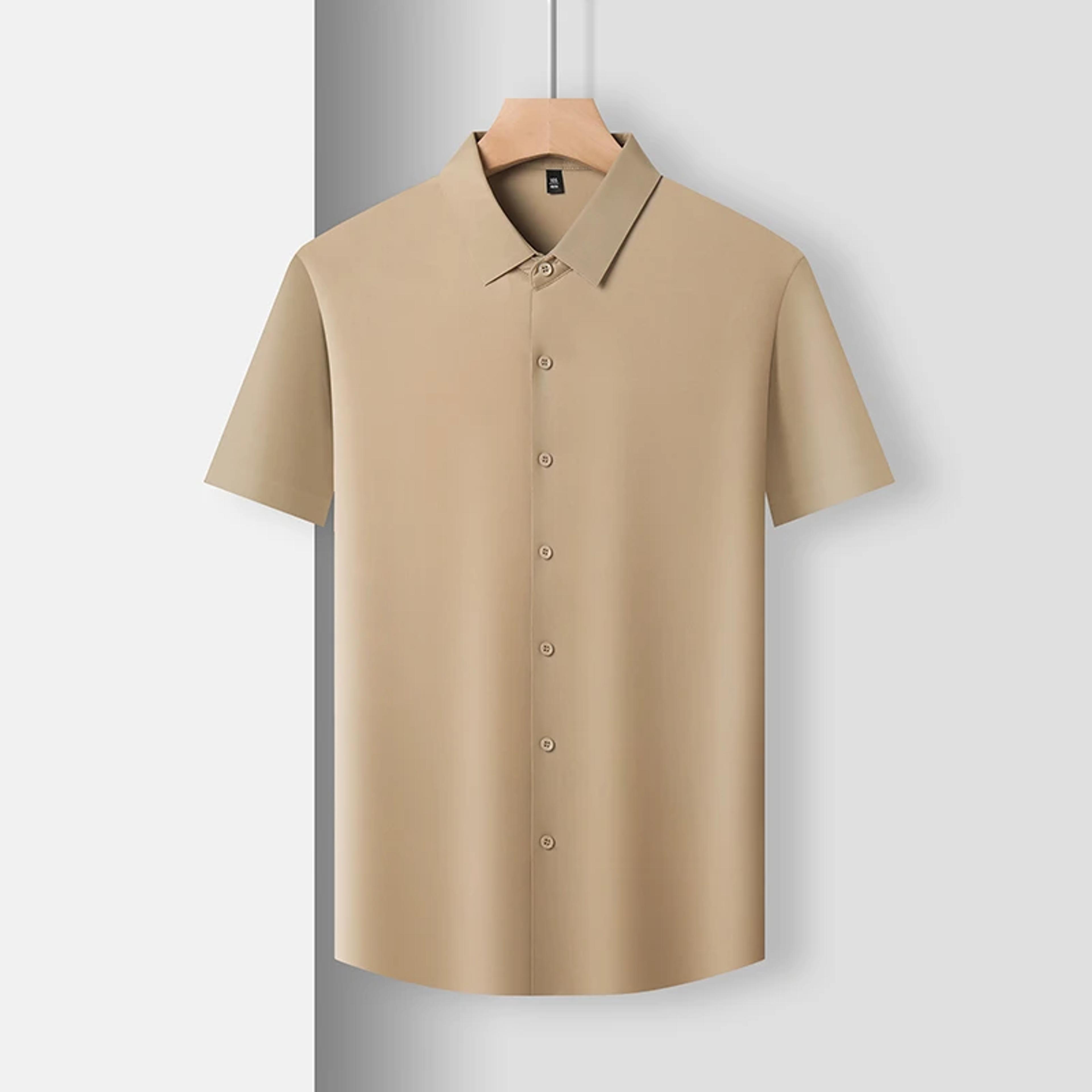 Wrinkle Resistant Mens Business Casual Short Sleeve Shirt 9