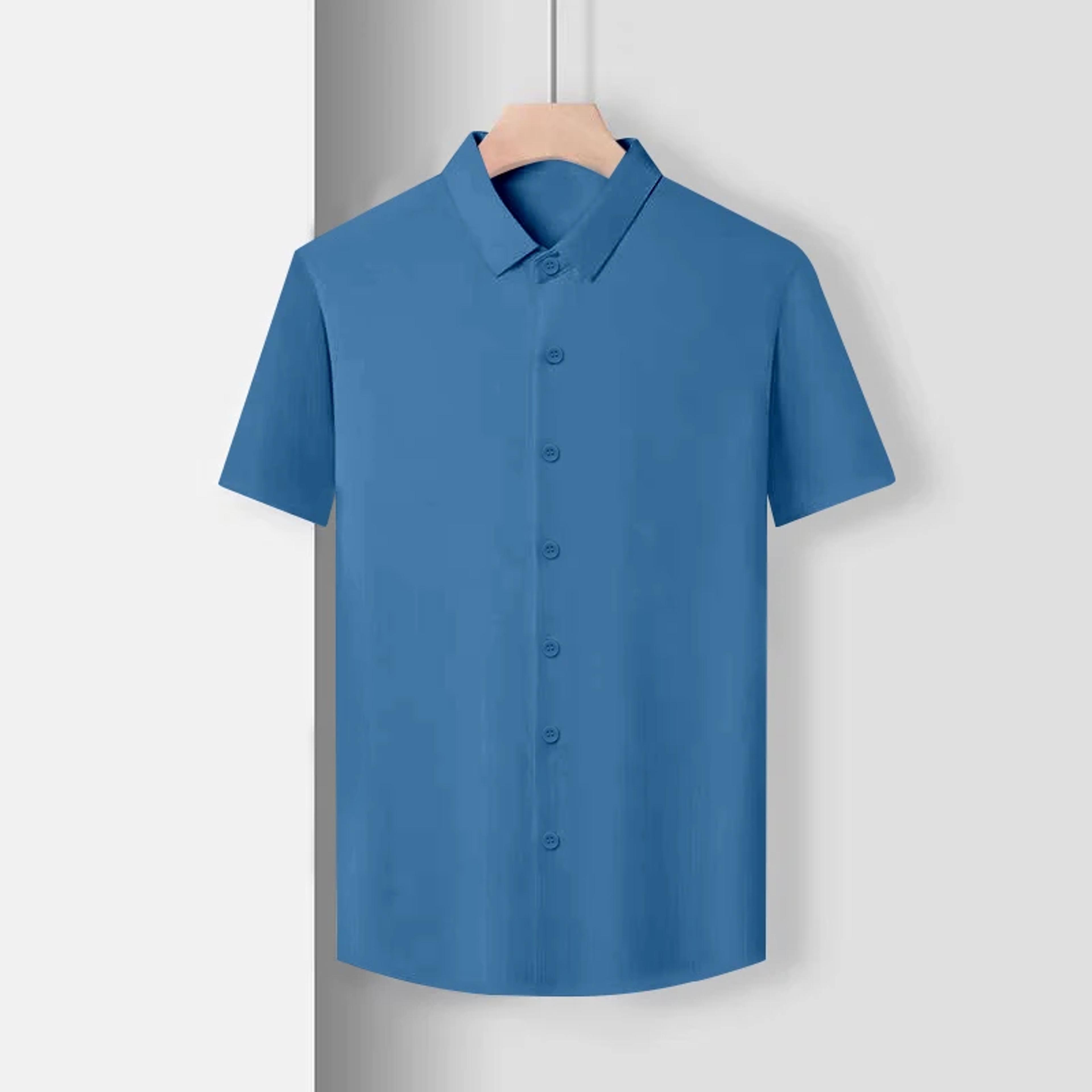 Wrinkle Resistant Mens Business Casual Short Sleeve Shirt 10
