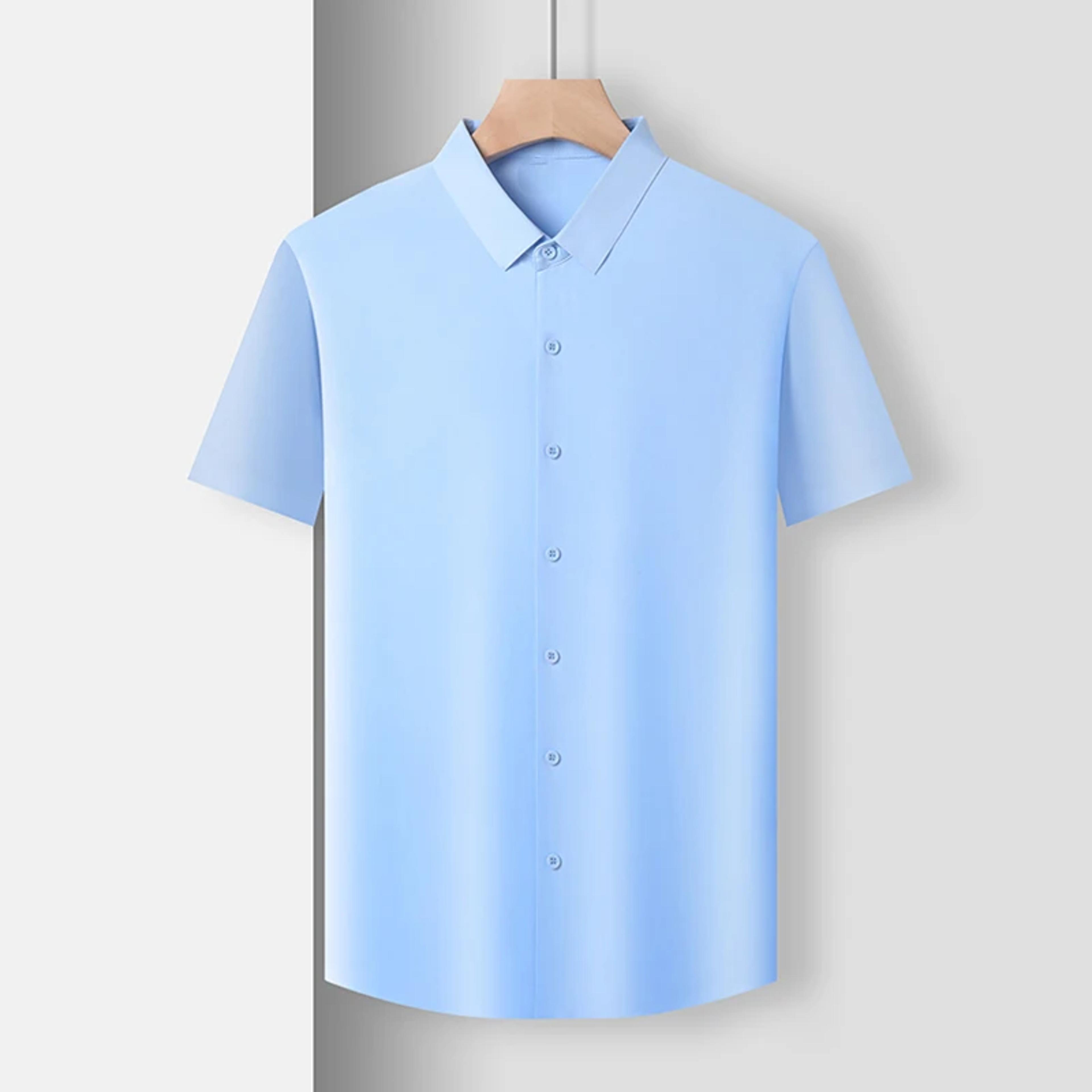 Wrinkle Resistant Mens Business Casual Short Sleeve Shirt 11
