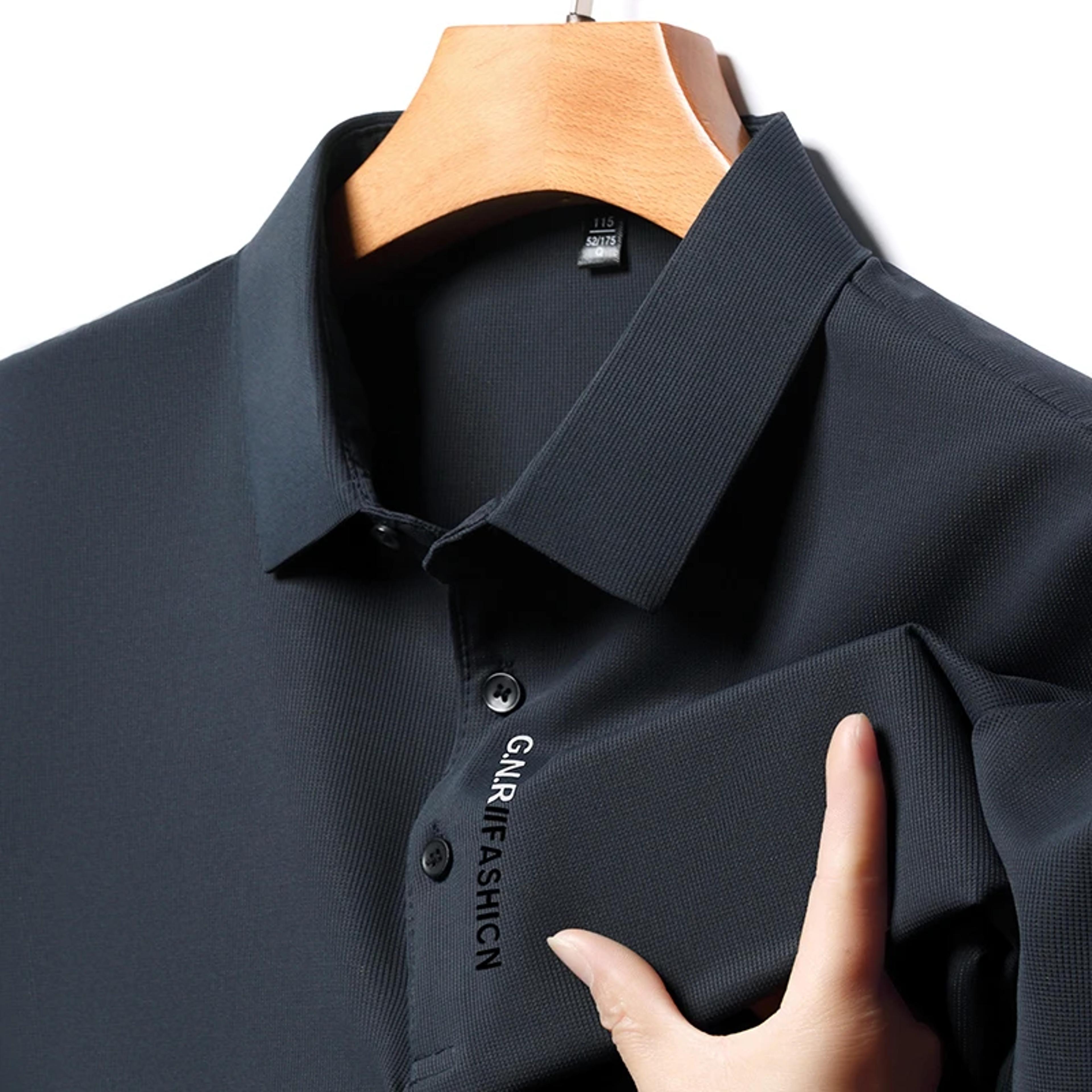 Mens Letter Print Polo Shirt Casual Business Short Sleeve Top 5