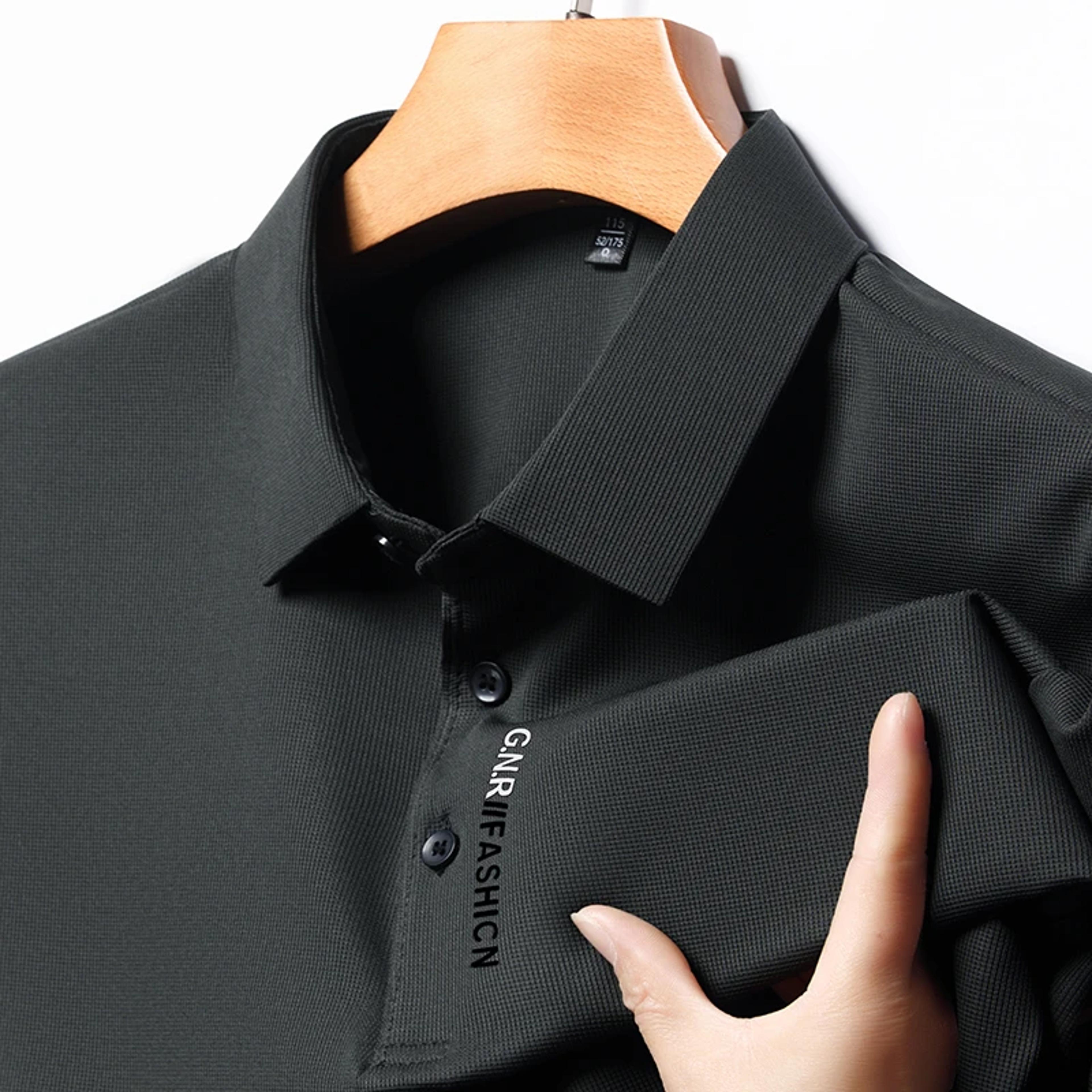 Mens Letter Print Polo Shirt Casual Business Short Sleeve Top 4