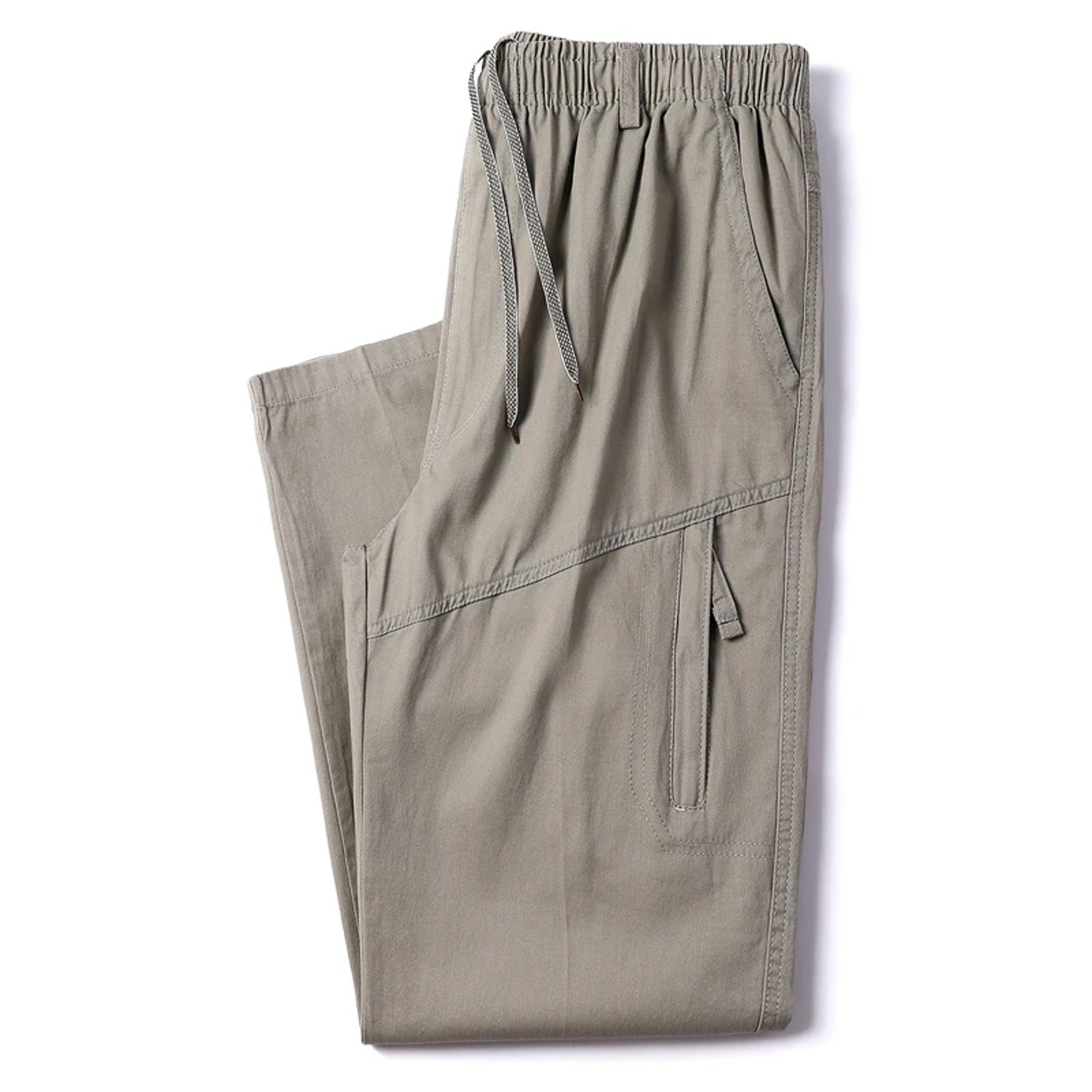 Mens Cotton Work Pants Comfortable Casual Workwear Trousers 8