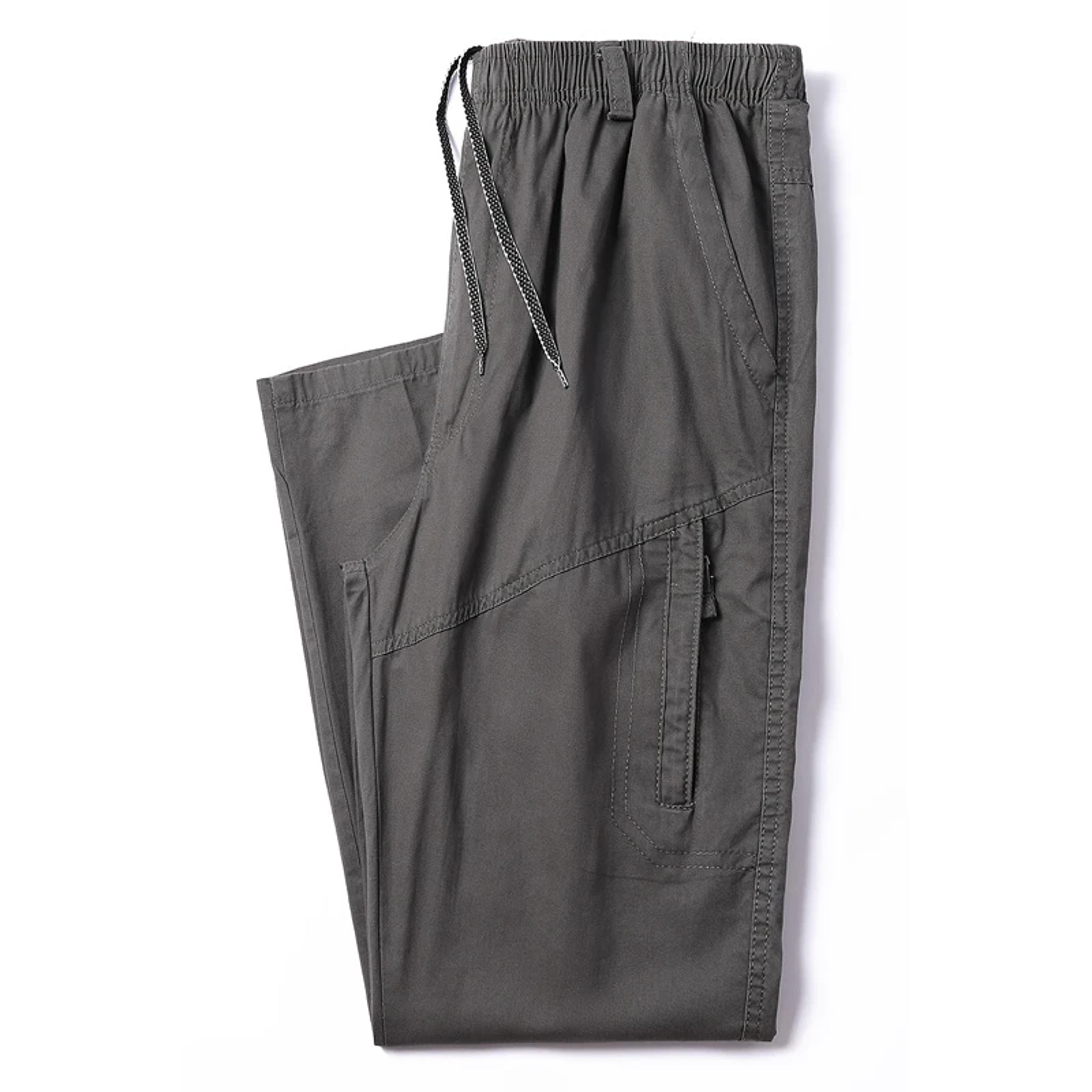 Mens Cotton Work Pants Comfortable Casual Workwear Trousers 9