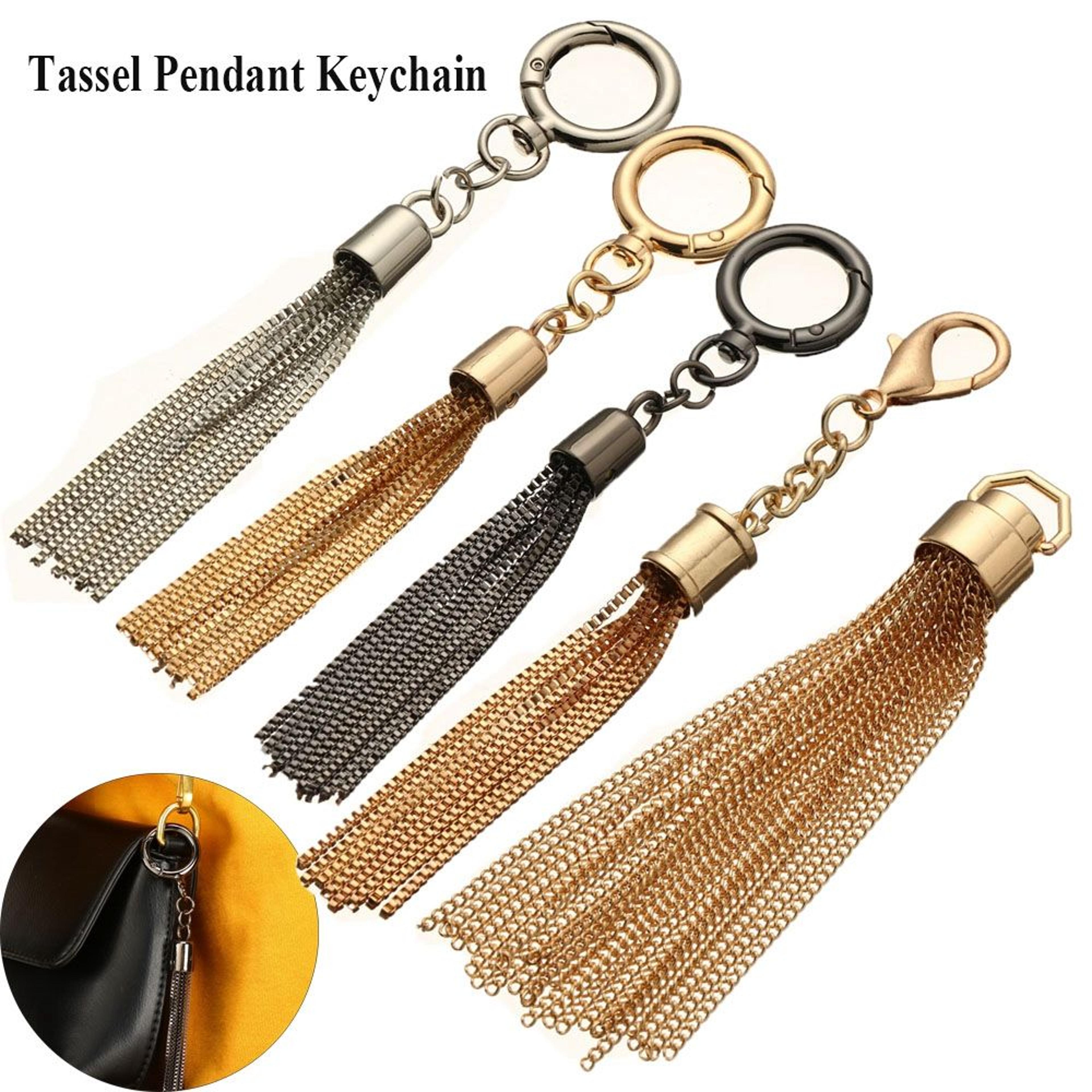 metal tassel bag charm keychain for handbags and purses