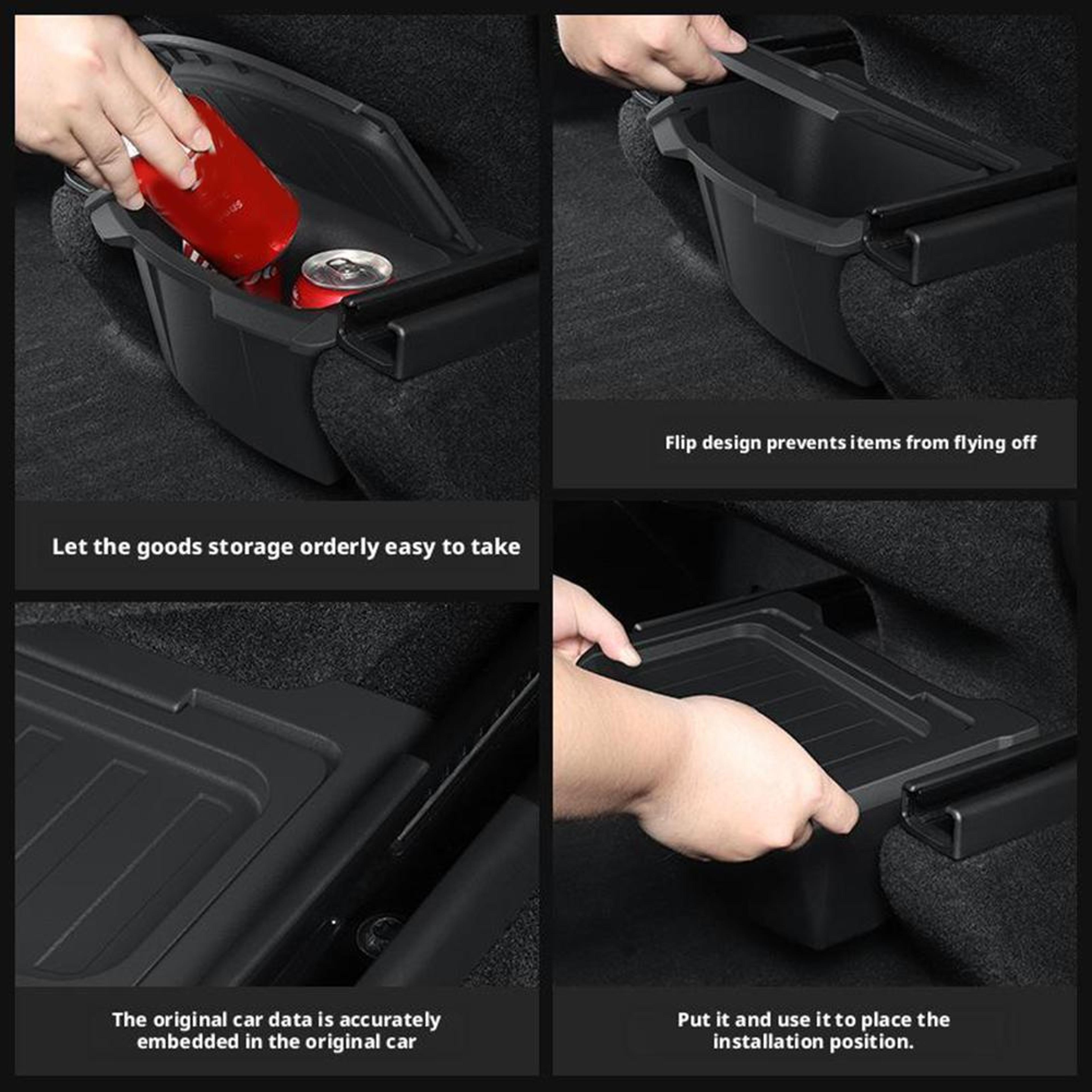 Tesla Model Y Juniper Rear Console Storage Box And Car Trash Organizer 5