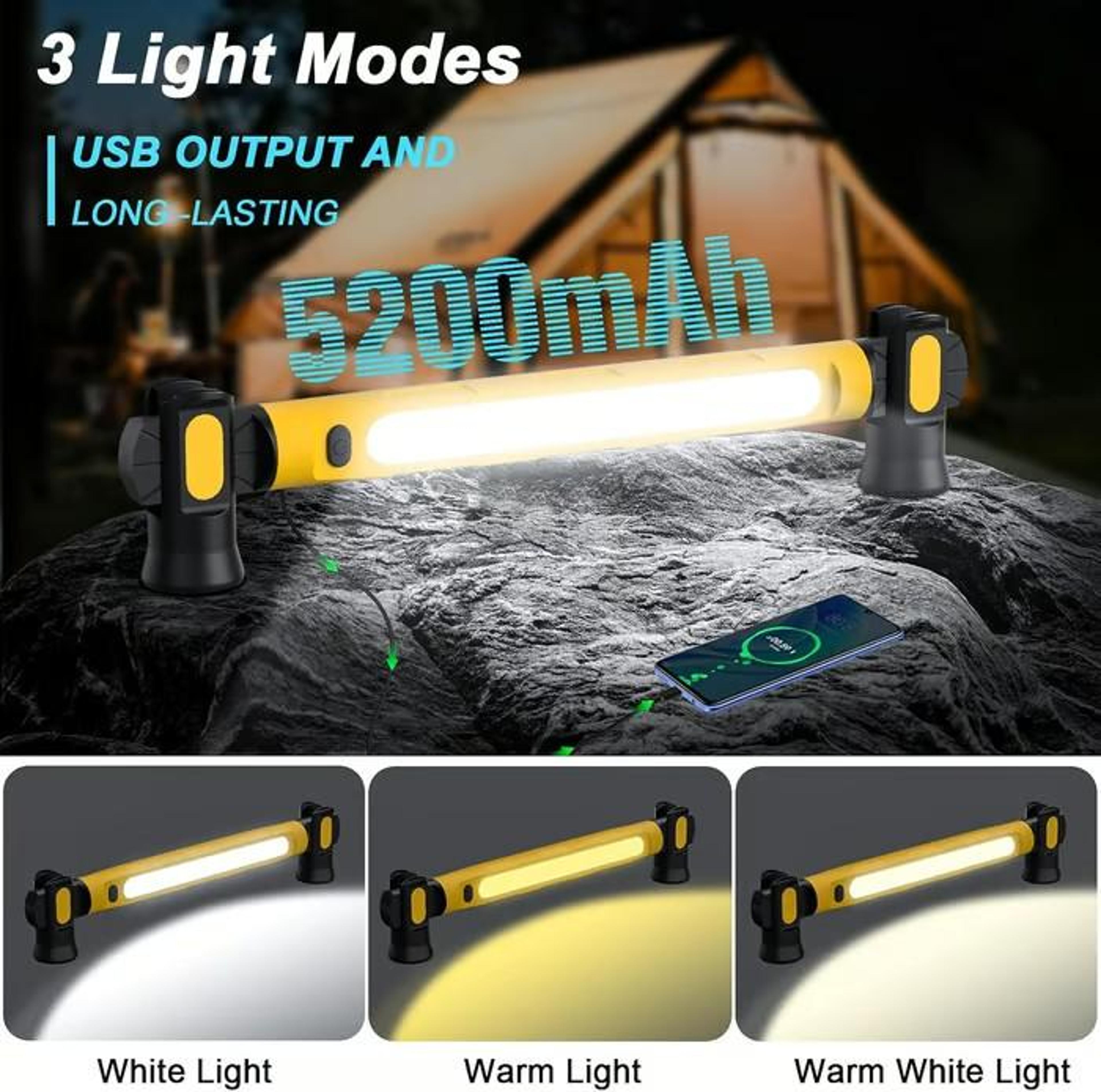 2500LM Rechargeable Work Light Magnetic Underhood Mechanic LED Lamp With Hooks 2